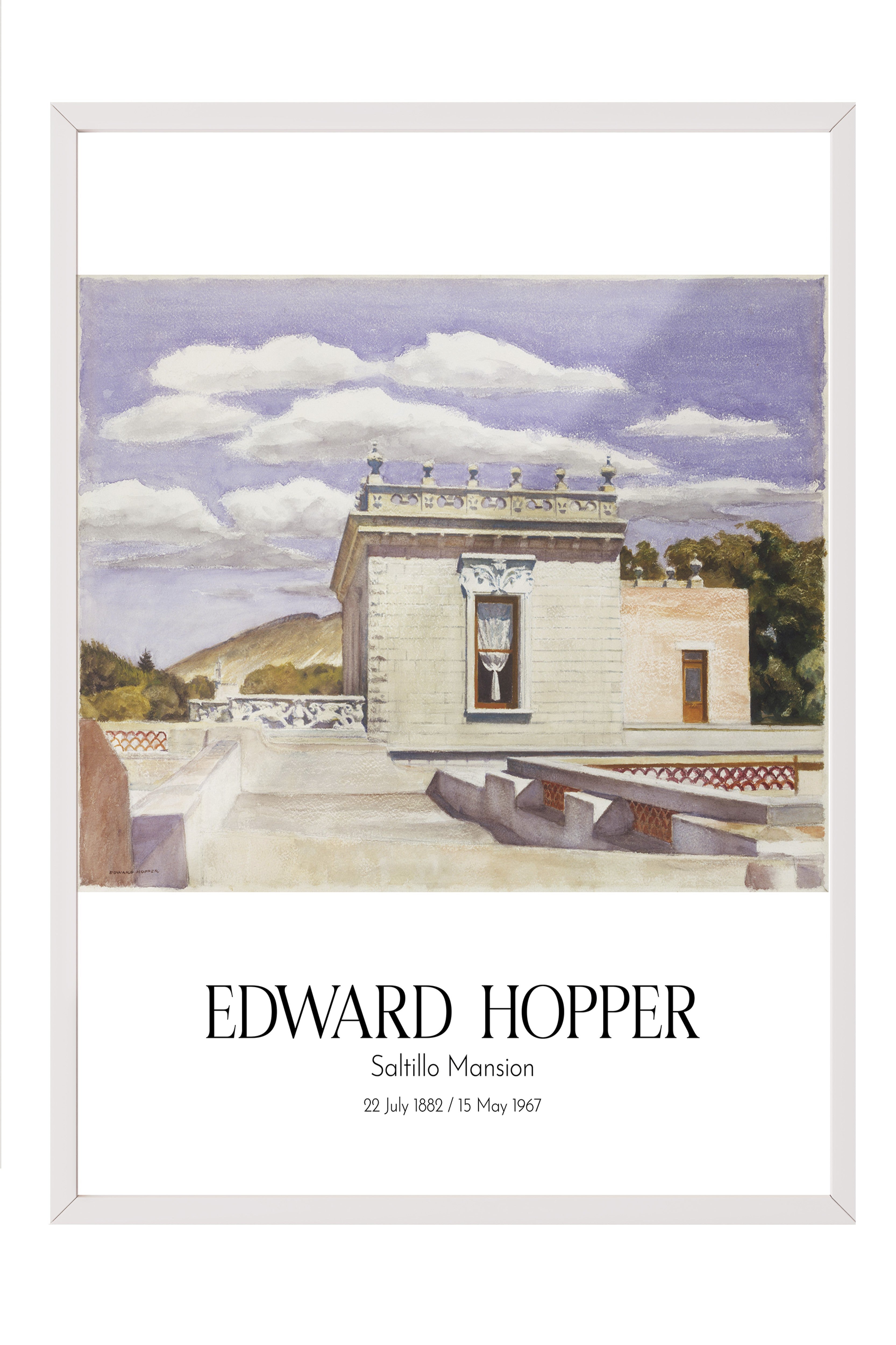 Edward Hopper - Saltillo Mansion, Beyaz Çerçeveli Tablo, Sanat Serisi NO:110184