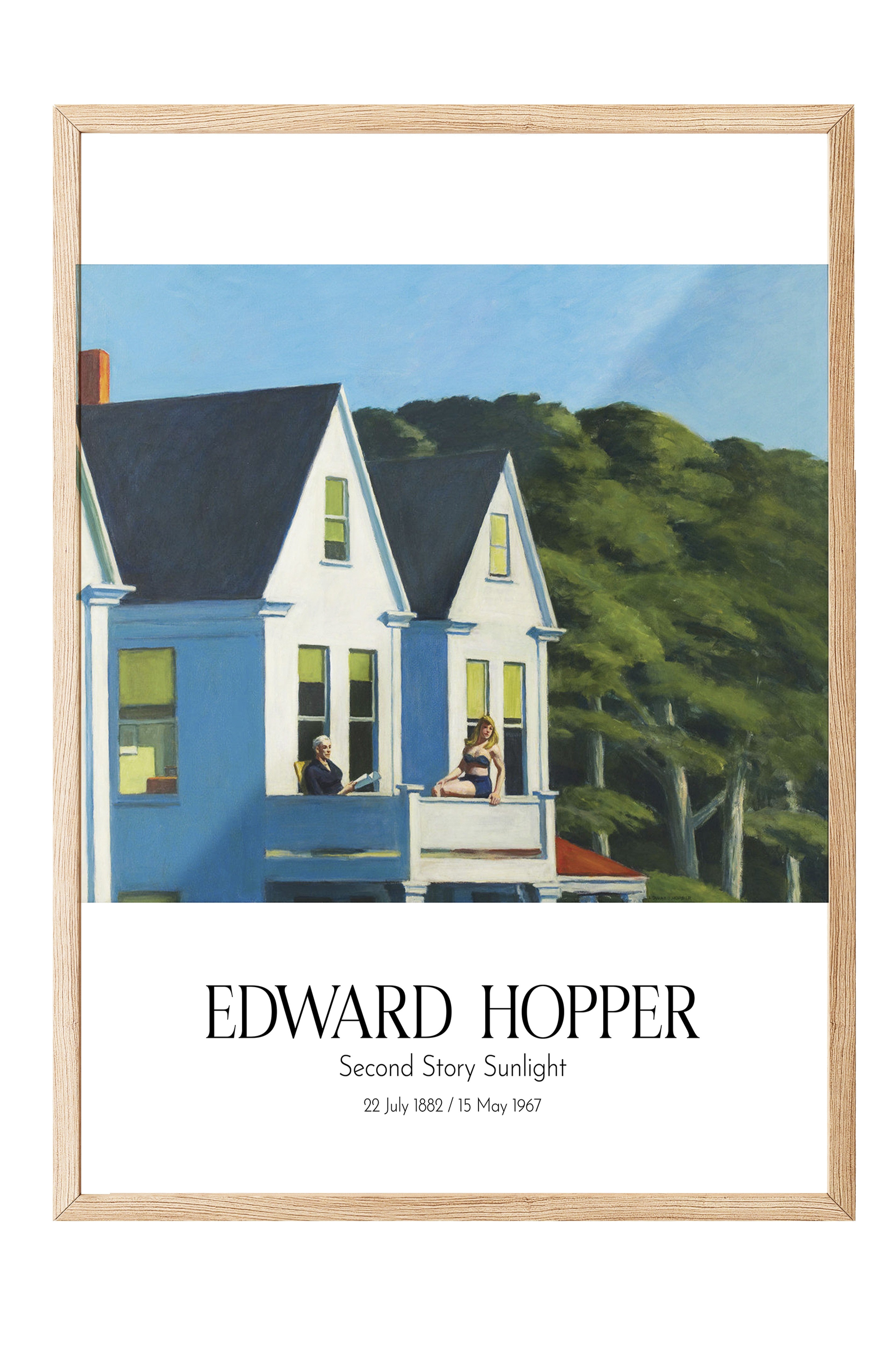 Edward Hopper - Second Story Sunlight, Ahşap Çerçeveli Tablo, Sanat Serisi NO:110180