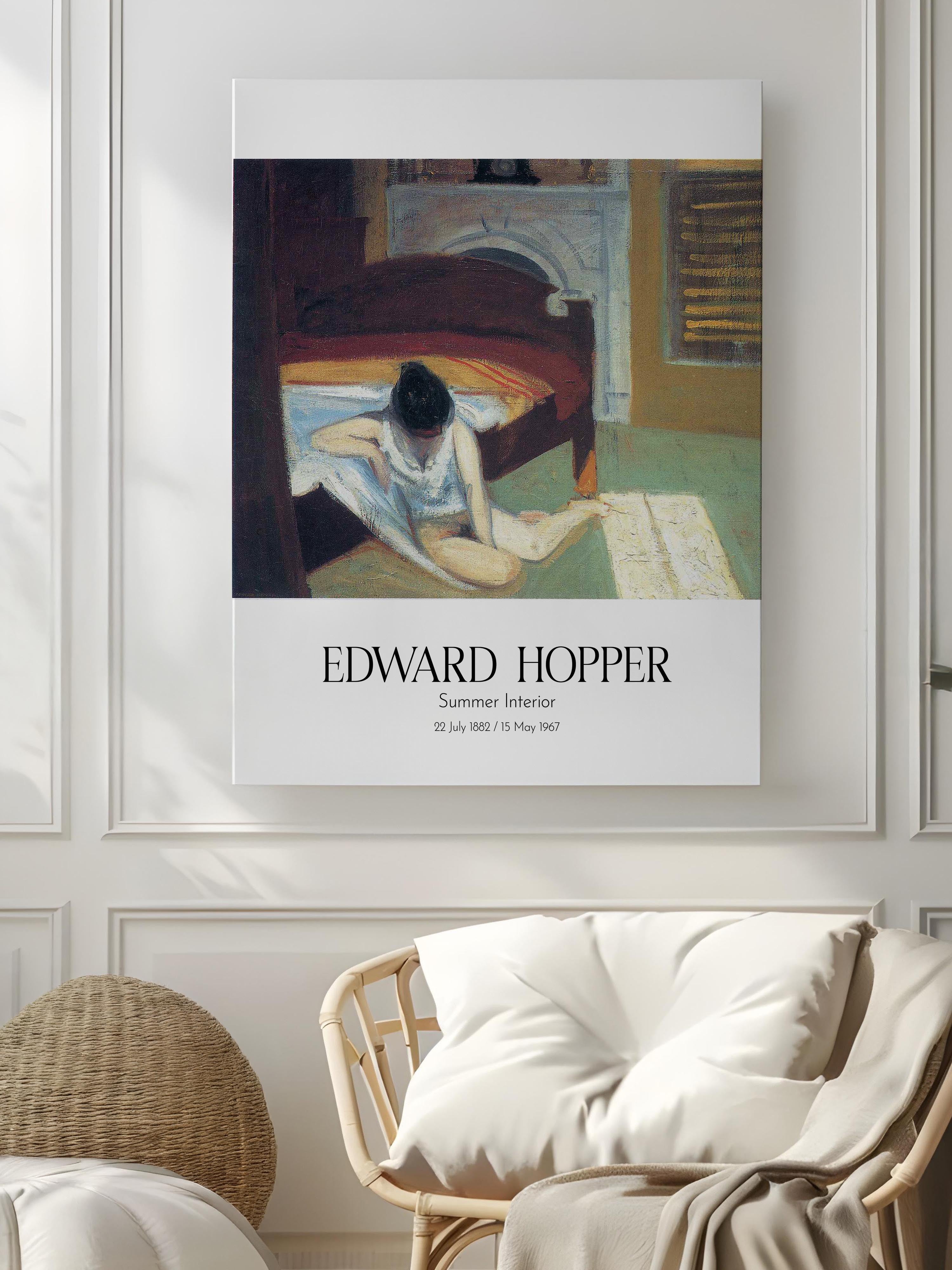 Edward Hopper - Summer Interior, Kanvas Tablo, Sanat Serisi NO:110181