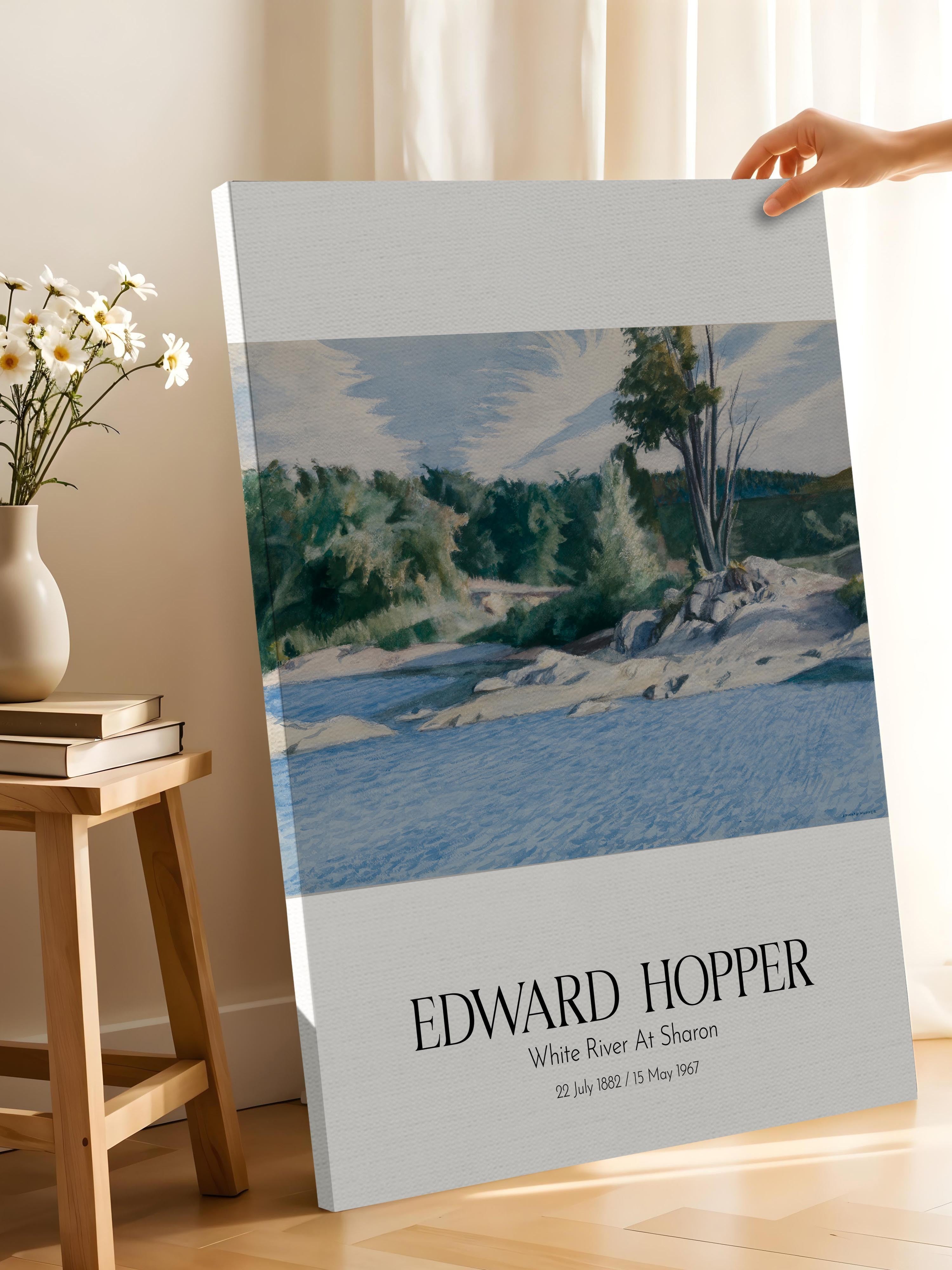 Edward Hopper - White River At Sharon, Kanvas Tablo, Sanat Serisi NO:110185