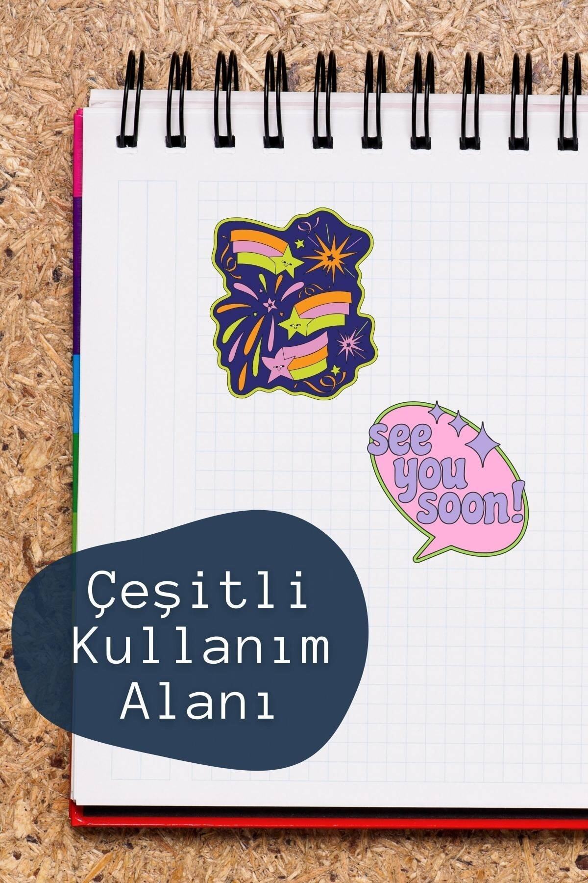 Eğlence Temalı Sticker Seti - 11 Adet Etiket Seti- Telefon, Tablet, Defter Laptop Uyumlu Etiket