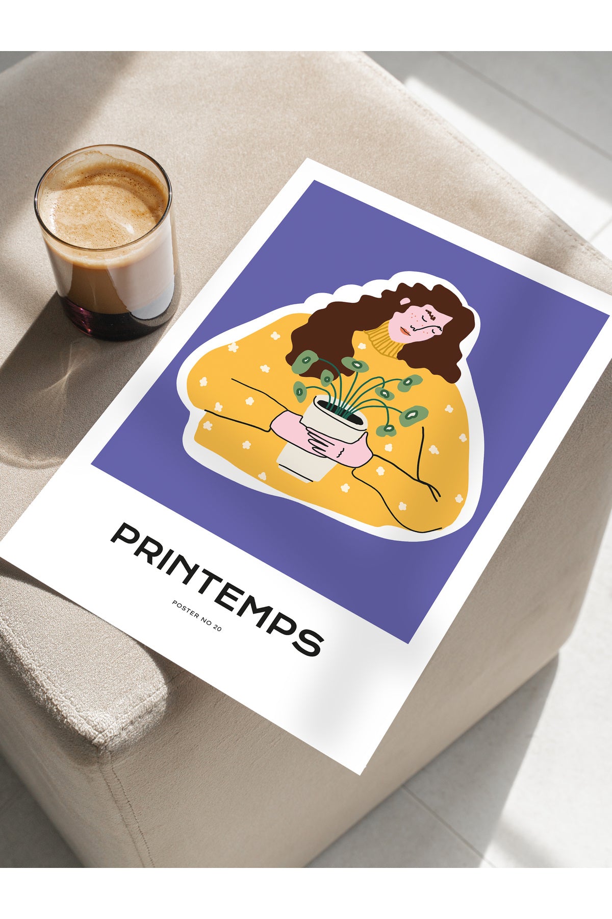 Estetik Duvar Posteri - Estetik Çizim Çerçevesiz Poster - Yatak Odası, Salon, Mutfak Duvar Dekoru