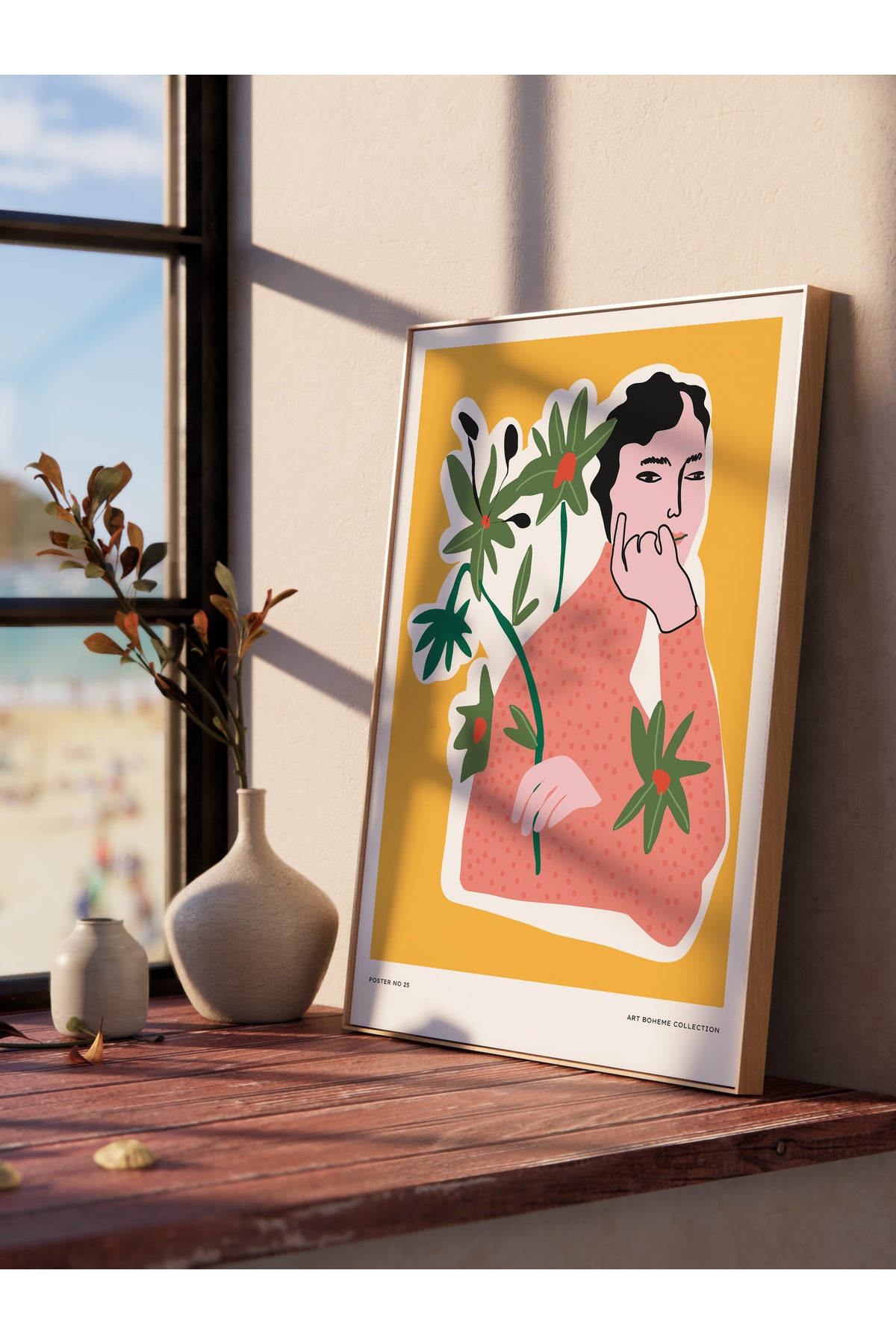 Estetik Duvar Posteri - Estetik Çizim Çerçevesiz Poster - Yatak Odası, Salon, Mutfak Duvar Dekoru