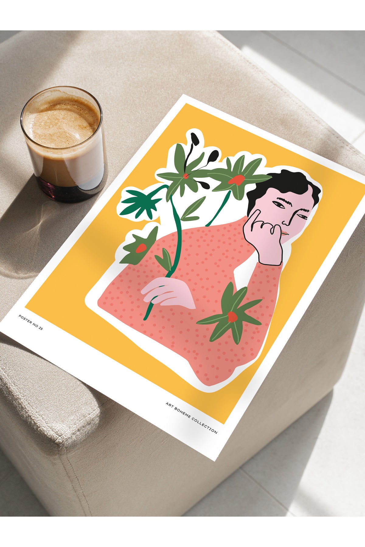 Estetik Duvar Posteri - Estetik Çizim Çerçevesiz Poster - Yatak Odası, Salon, Mutfak Duvar Dekoru