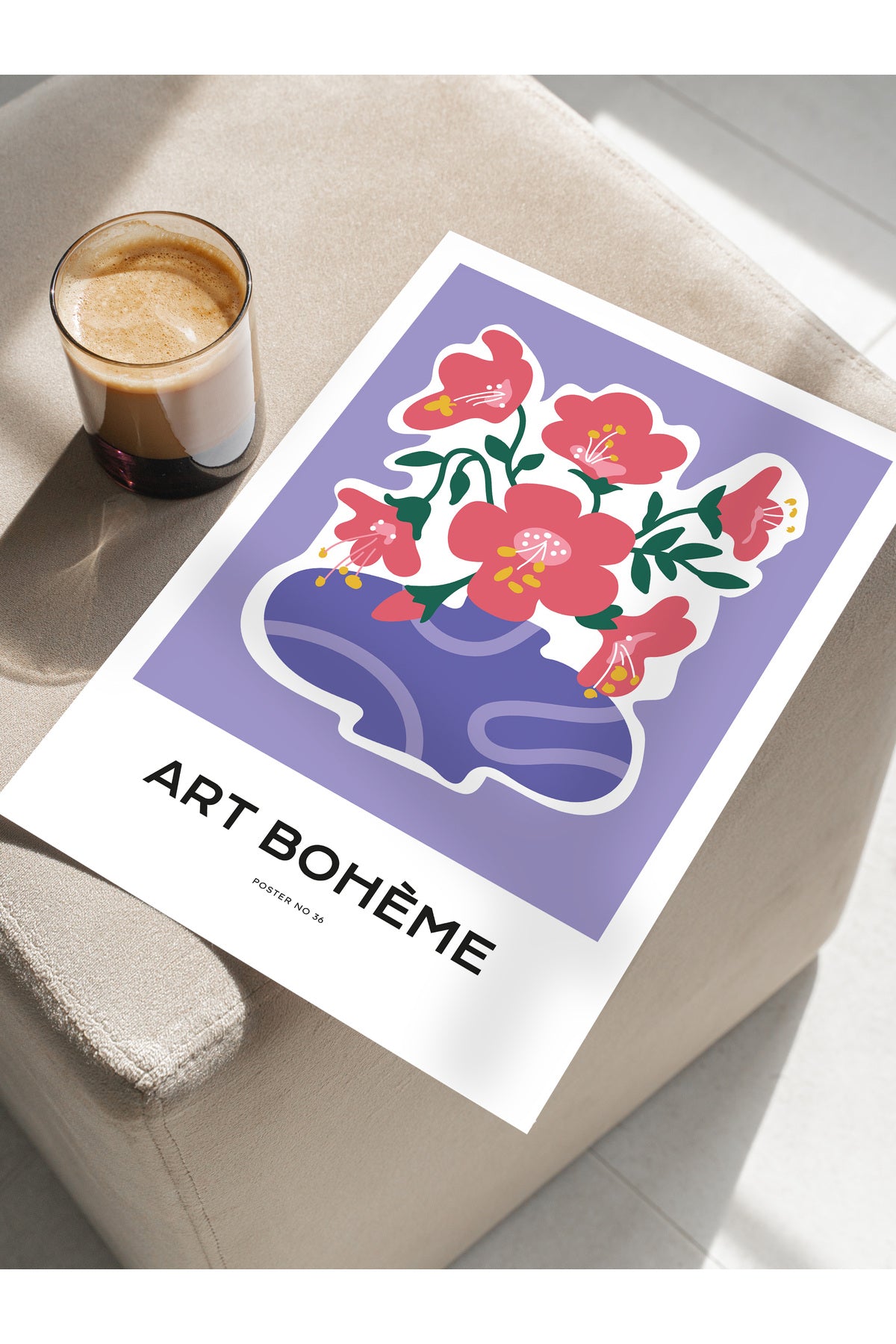 Estetik Duvar Posteri - Estetik Çizim Çerçevesiz Poster - Yatak Odası, Salon, Mutfak Duvar Dekoru