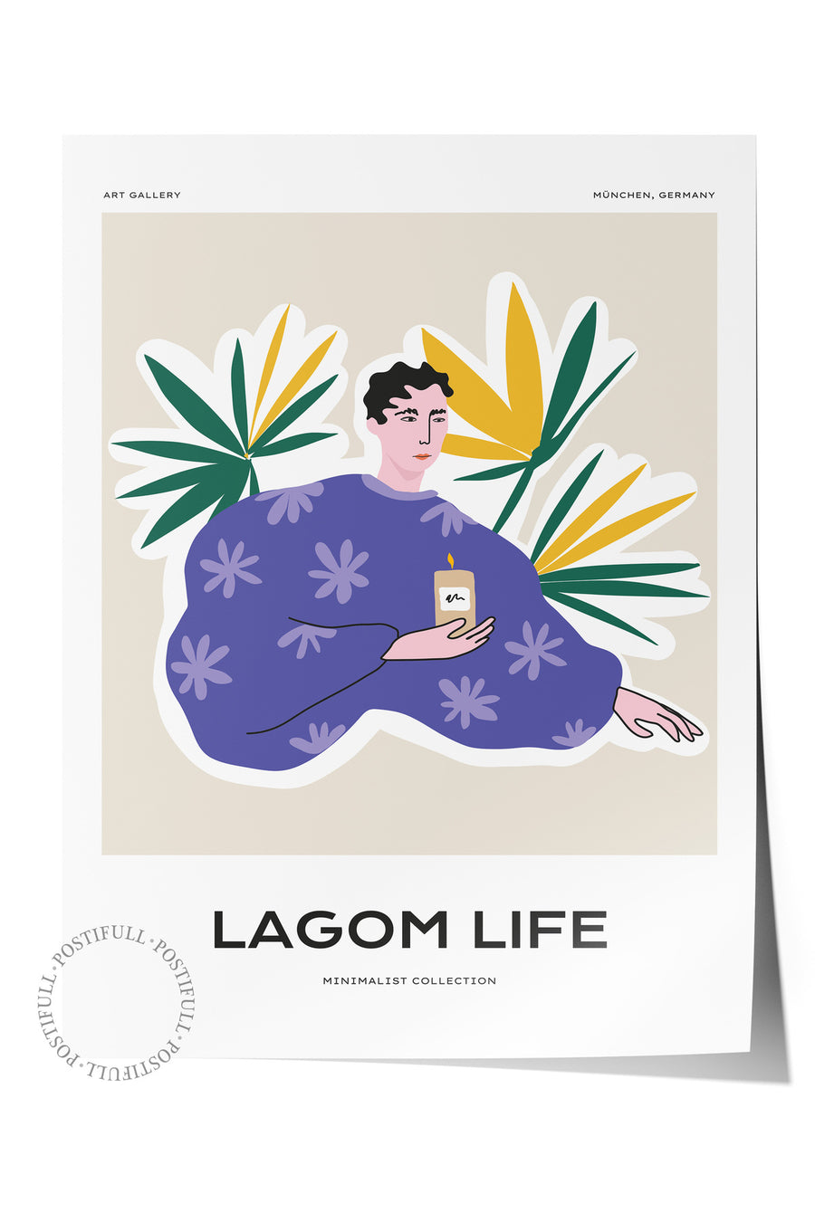 Farklı Tonlarda LAGOM LIFE Çerçevesiz Poster