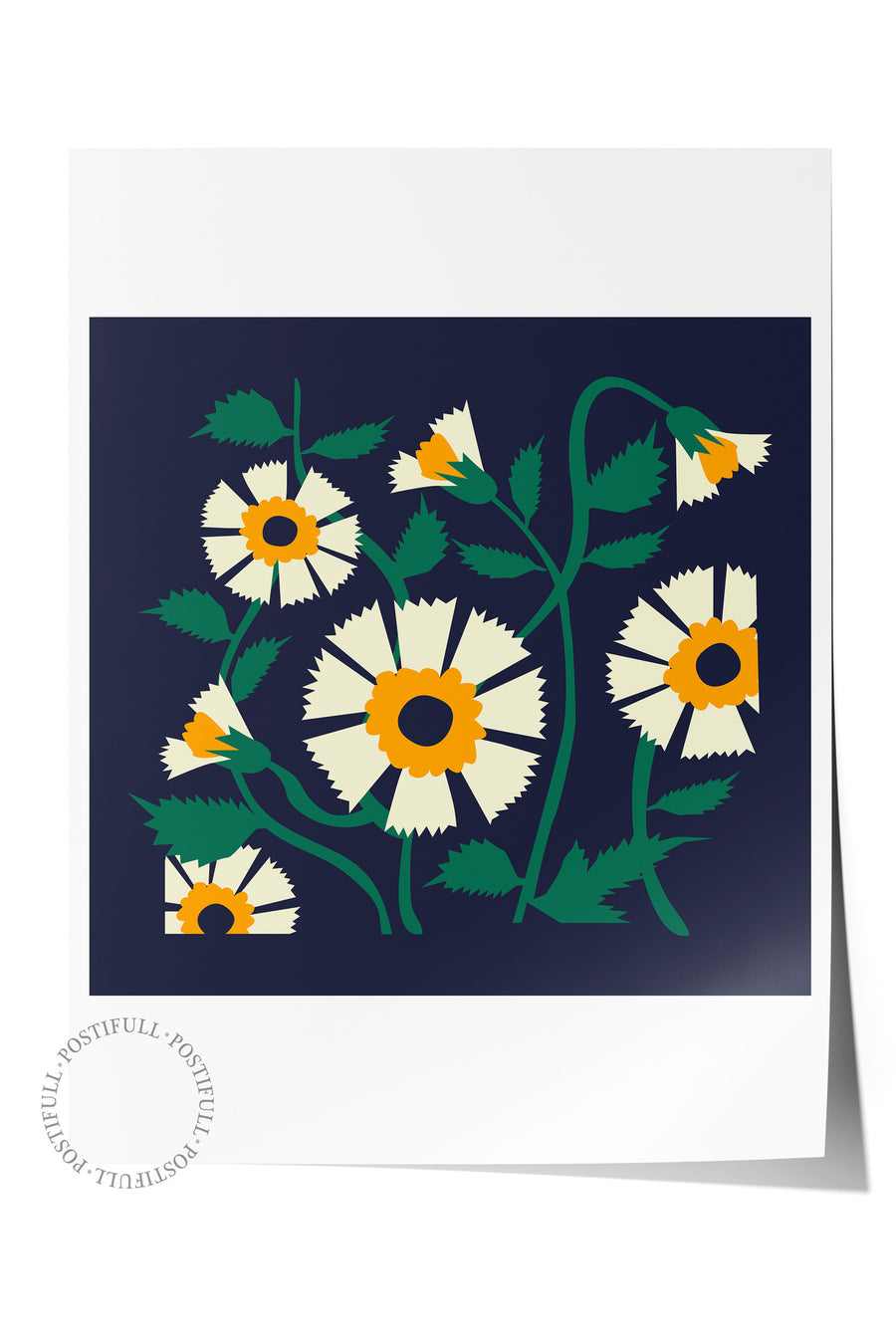 Soyut Çiçek Deseni Tropikal İllustrasyon Çerçevesiz Poster
