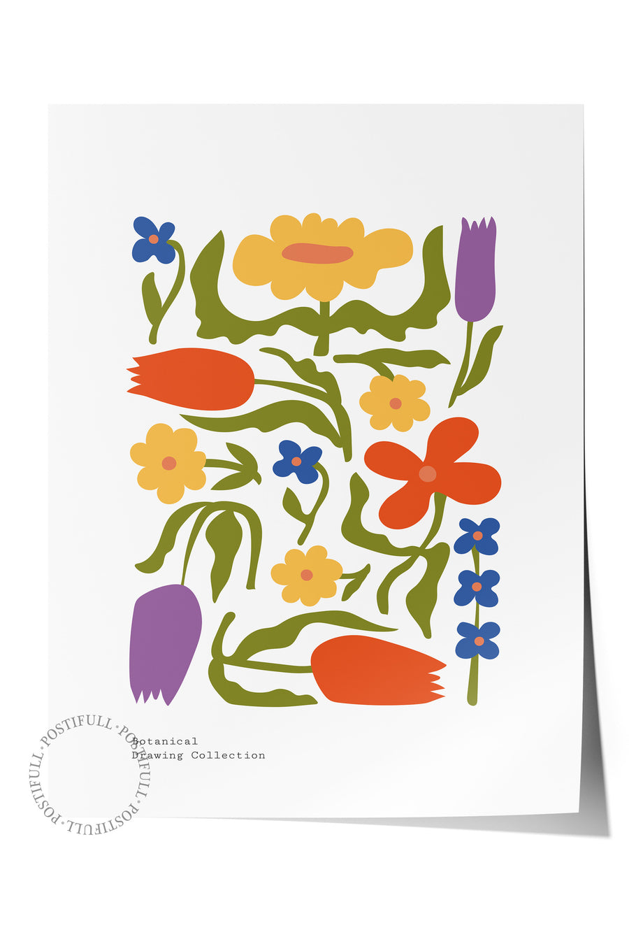 Çiçek Desenli Tropikal İllustrasyon Çerçevesiz Poster