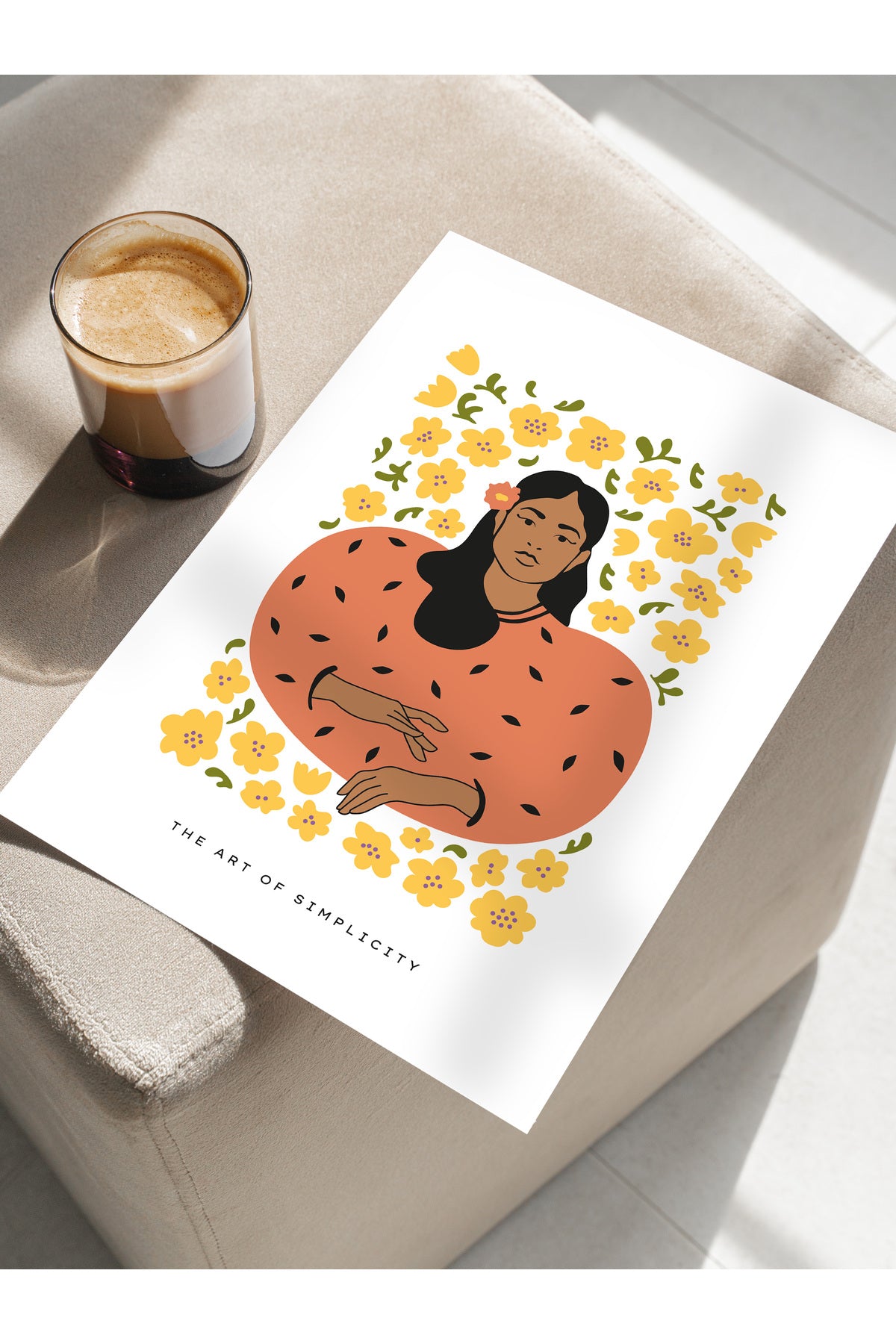 Estetik Duvar Posteri - Estetik Çizim Çerçevesiz Poster - Yatak Odası, Salon, Mutfak Duvar Dekoru