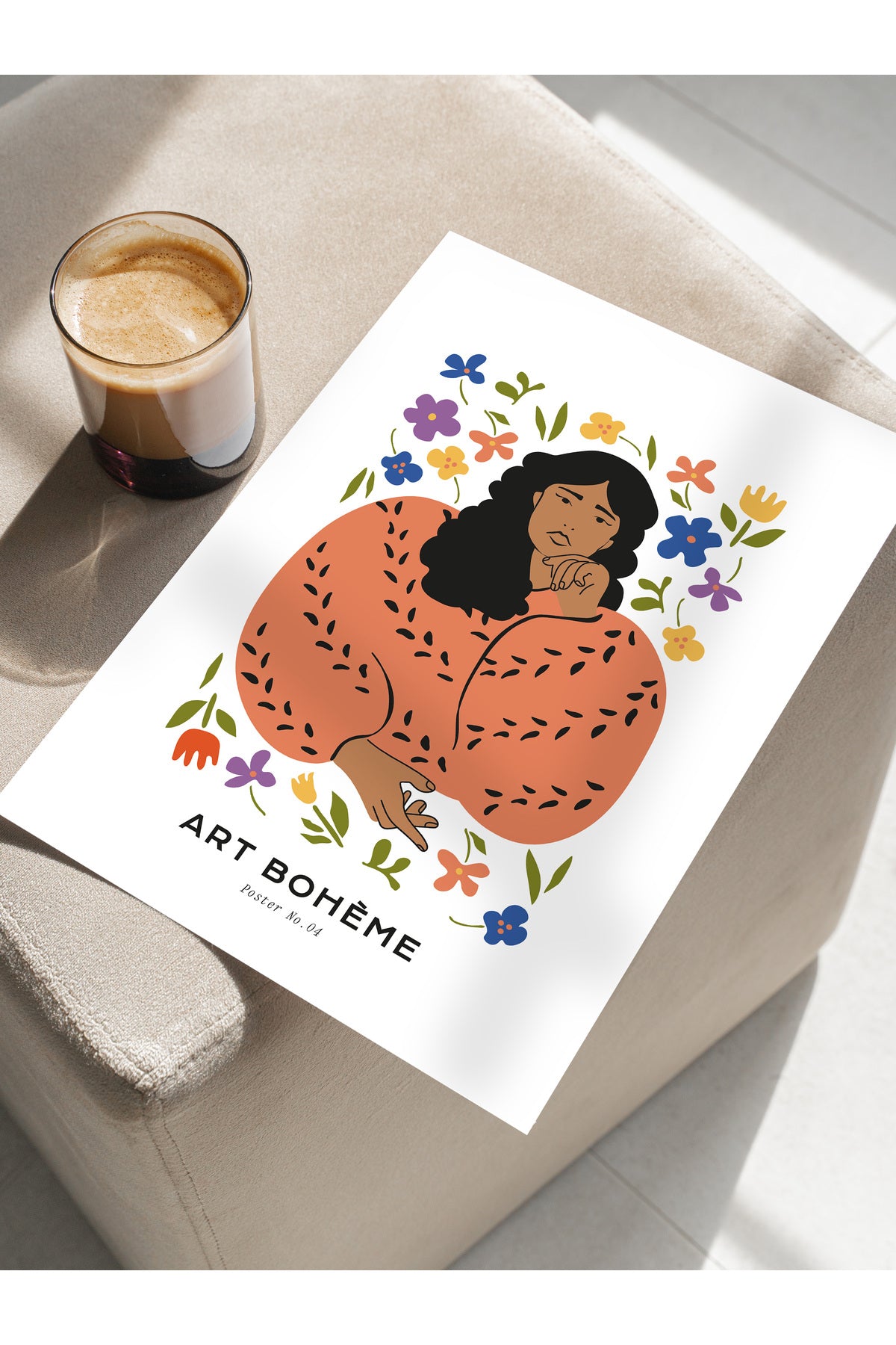 Estetik Duvar Posteri - Estetik Çizim Çerçevesiz Poster - Yatak Odası, Salon, Mutfak Duvar Dekoru