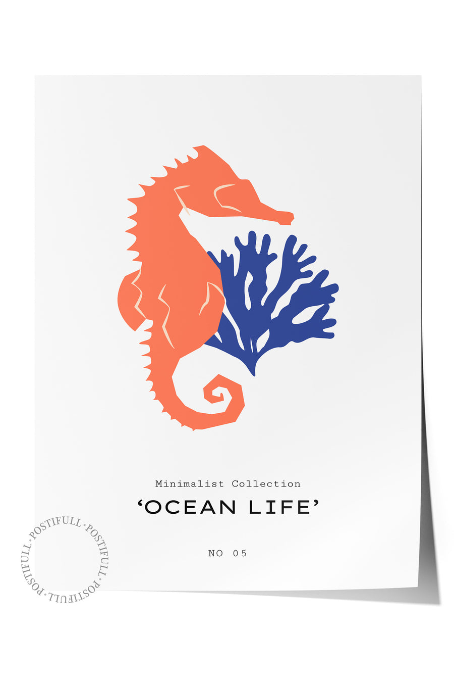 Farklı Tonlarda Ocean Life Tropikal İllustrasyon Çerçevesiz Poster