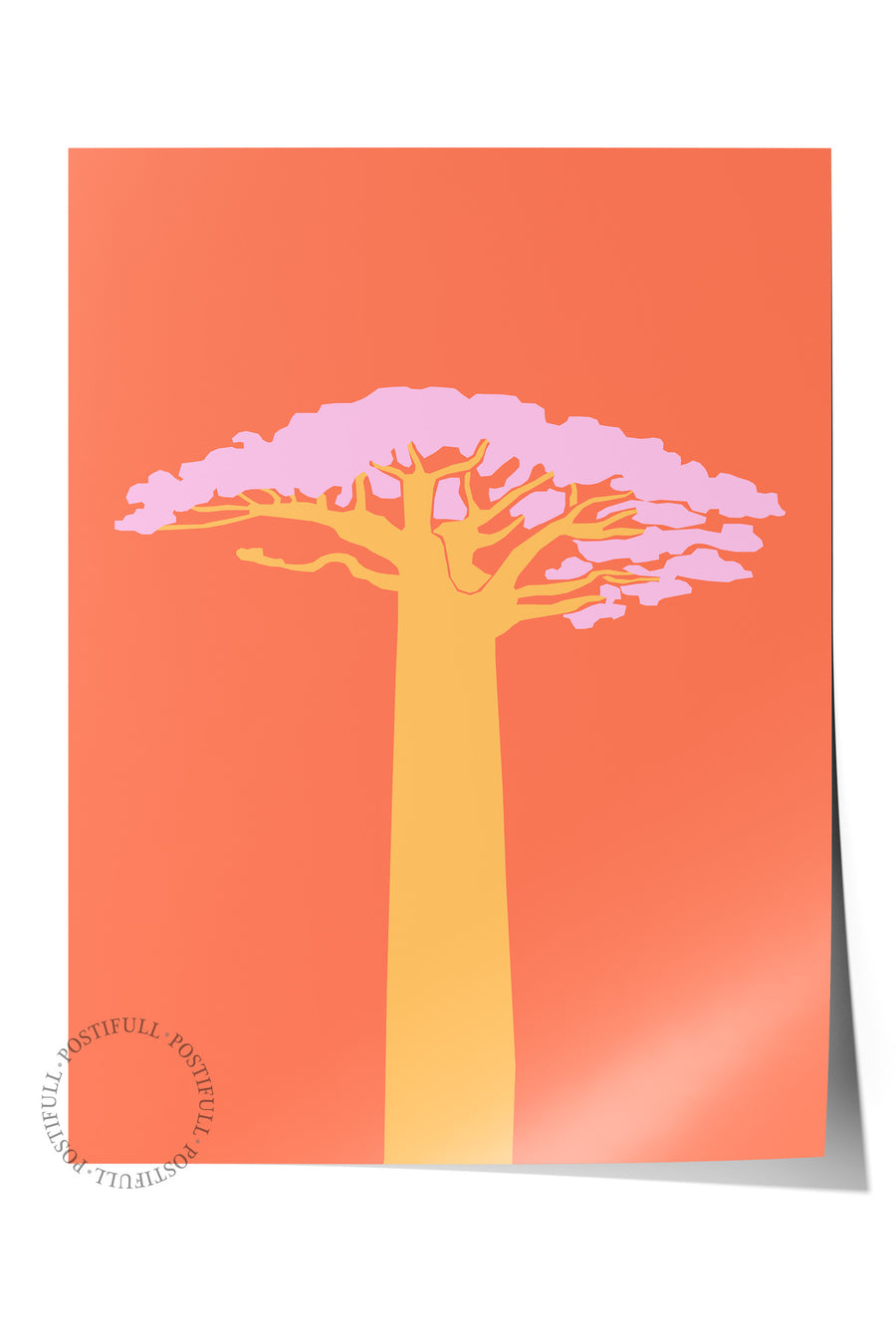 Soyut Ağaç Tasarımı Tropikal İllustrasyon Çerçevesiz Poster