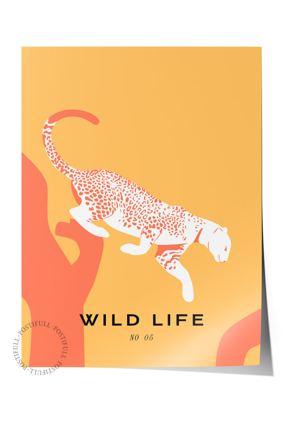 Farklı Tonlarda WILD LIFE Tropikal İllustrasyon Çerçevesiz Poster