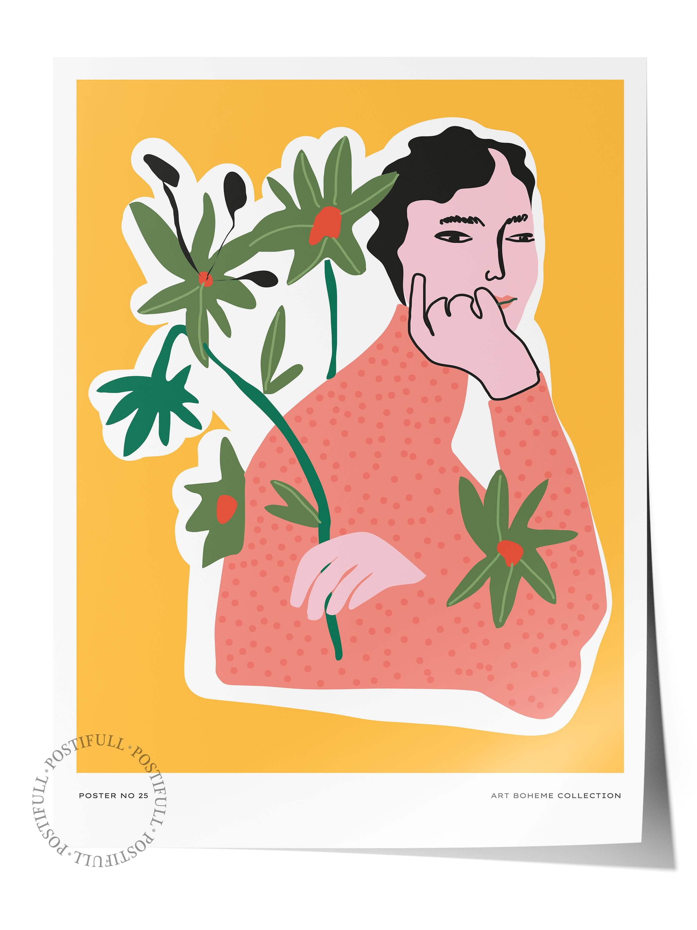 Estetik Duvar Posteri - Estetik Çizim Çerçevesiz Poster - Yatak Odası, Salon, Mutfak Duvar Dekoru