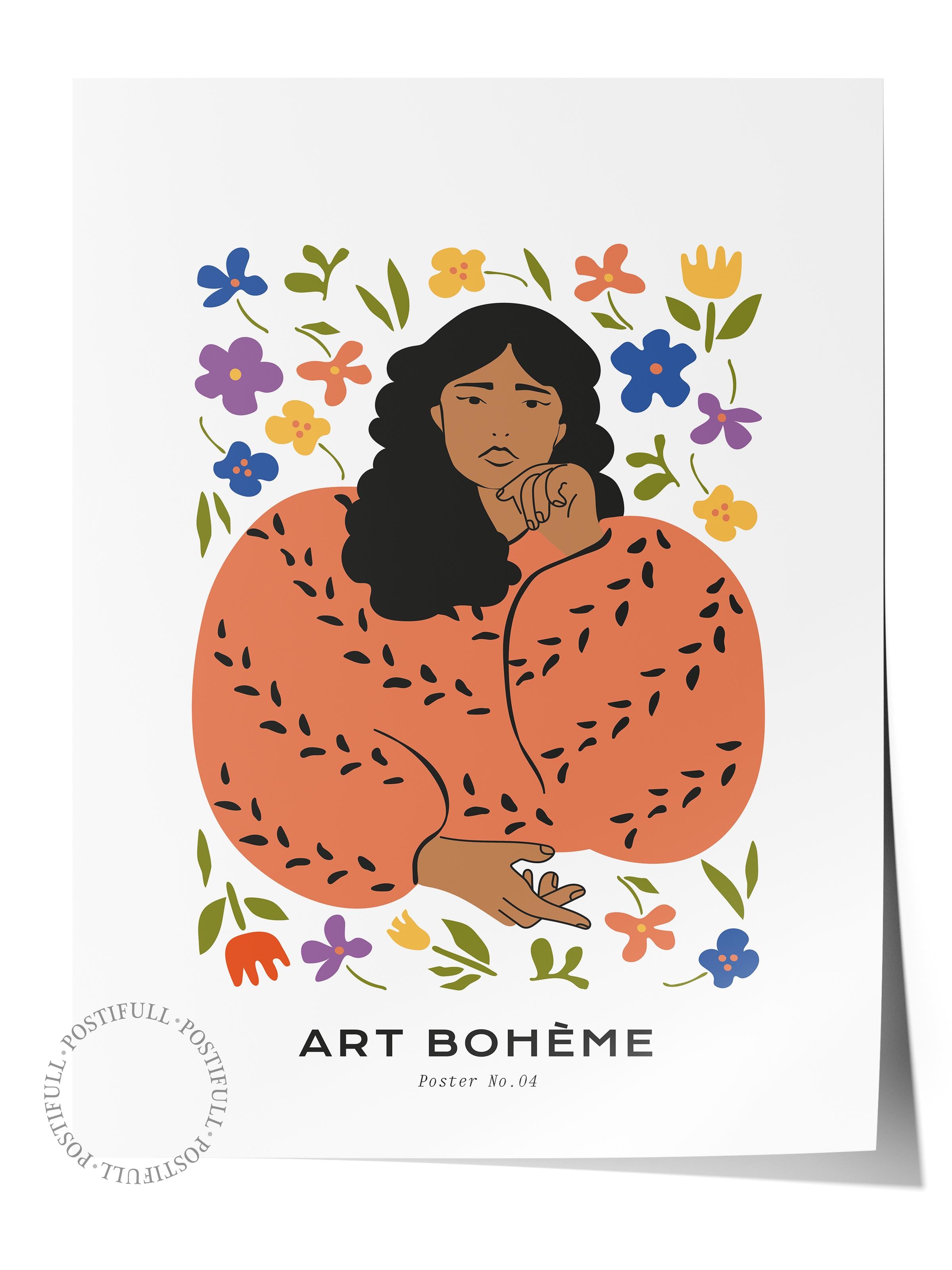 Estetik Duvar Posteri - Estetik Çizim Çerçevesiz Poster - Yatak Odası, Salon, Mutfak Duvar Dekoru