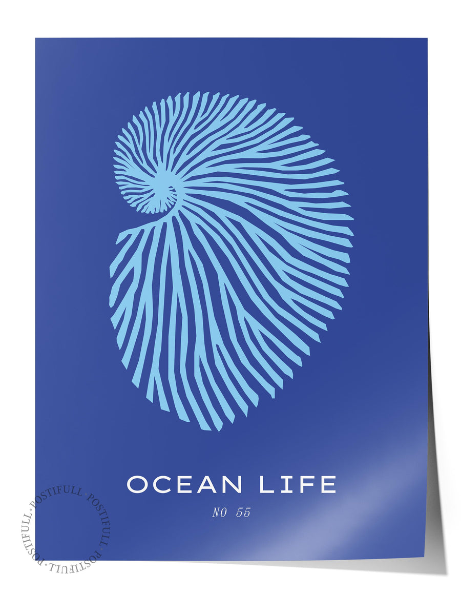 OCEAN LIFE No 55 Tropikal İllustrasyon Çerçevesiz Poster