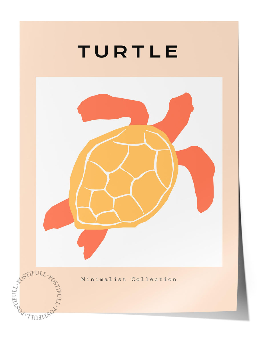 TURTLE Tropikal İllustrasyon Çerçevesiz Poster
