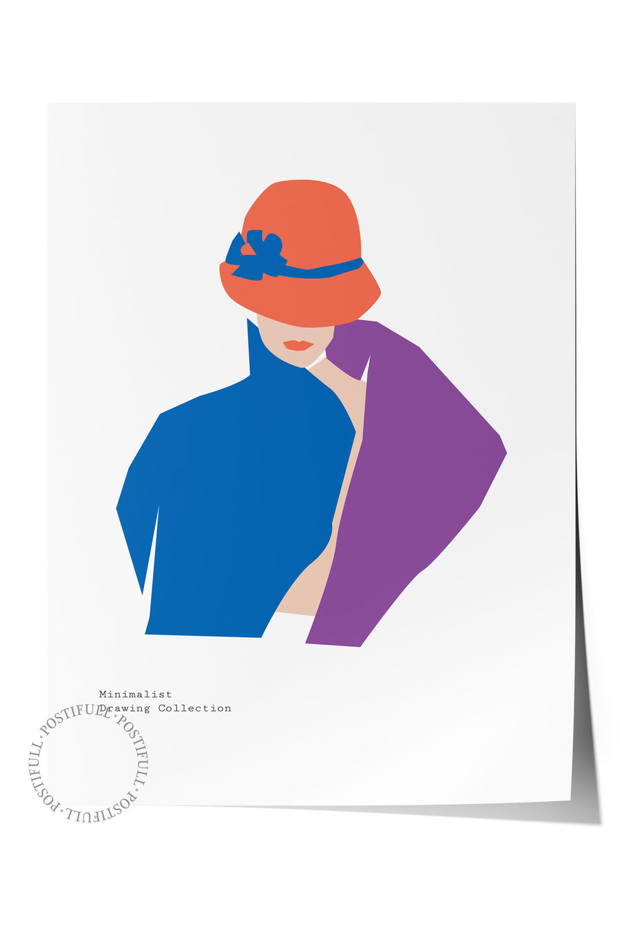 Minimalist kadın figürü Renkli Bohem Çerçevesiz Poster