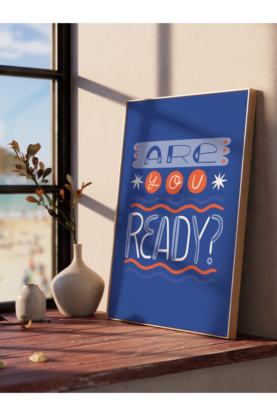 ARE YOU READY? Yazı Sanatı Çerçevesiz Poster