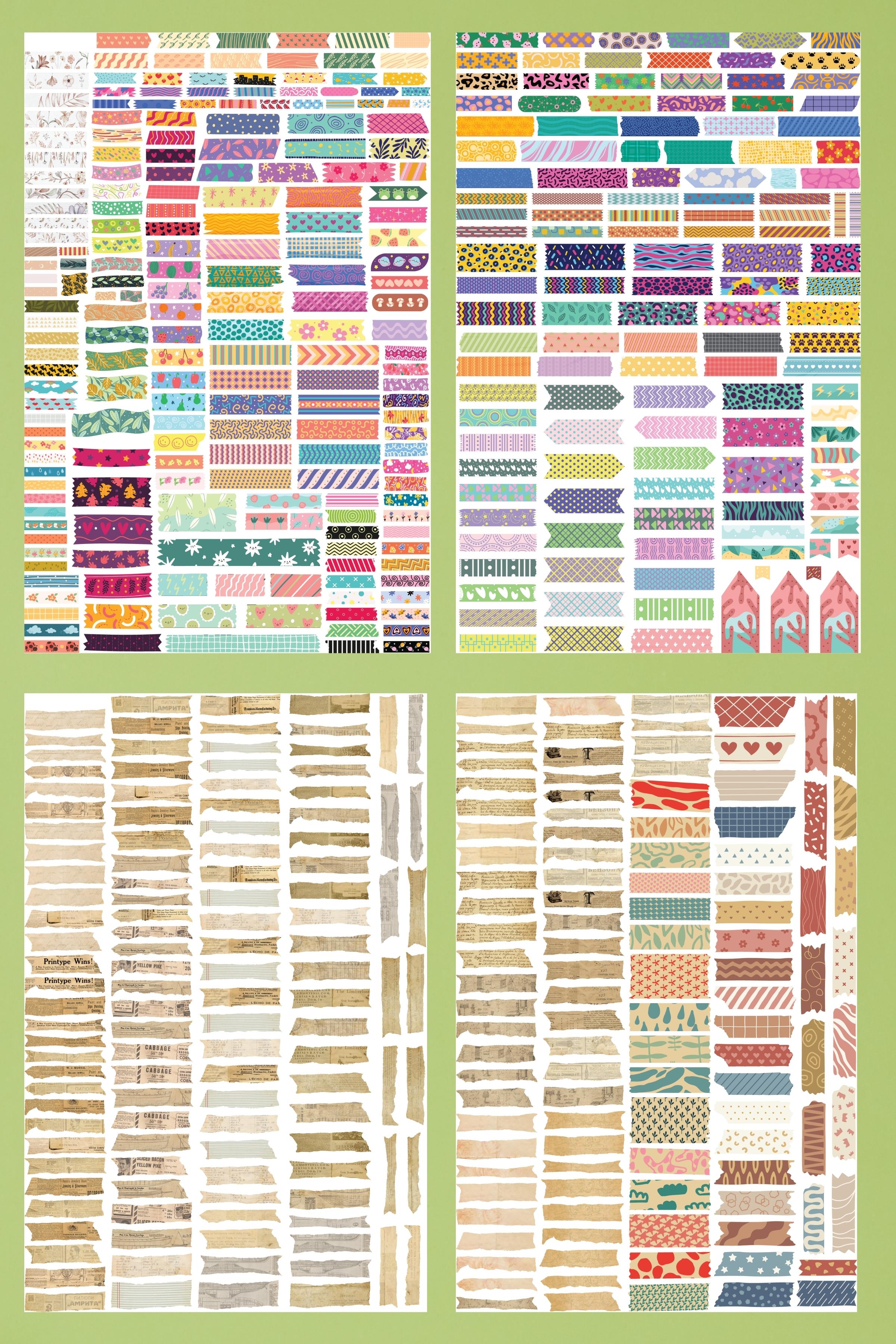 Etiket Seti, 550+ Adet Pastel ve Vintage Sticker Seti, Bant Tema, Sticker Book, Bullet Journal