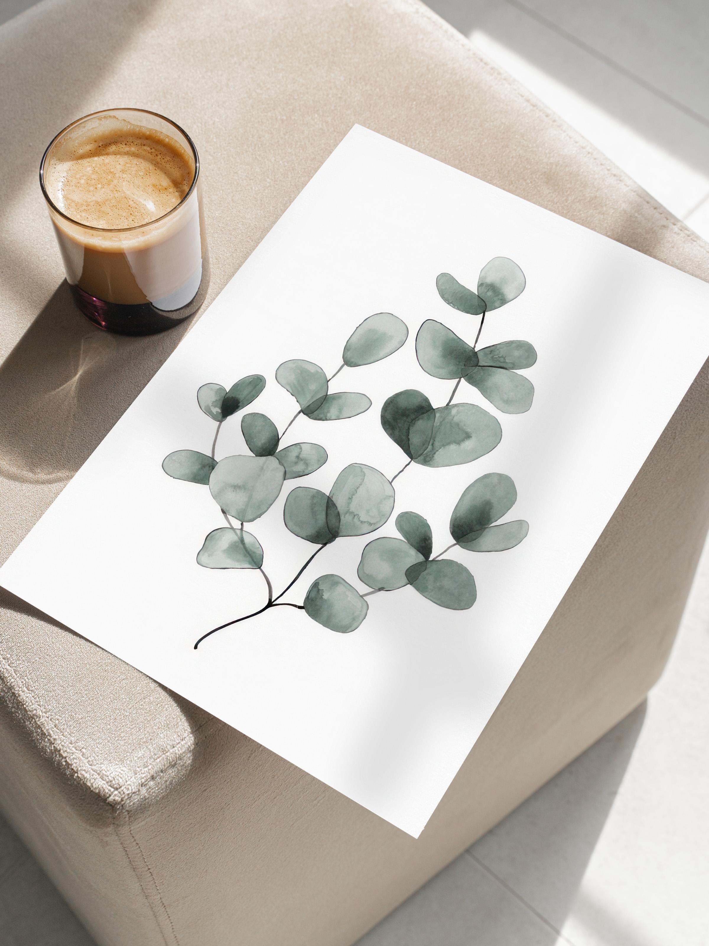 Eucalyptus No1 Poster, Çerçevesiz Duvar Posteri, Dikey Duvar Tablosu Comfort Serisi NO:108454