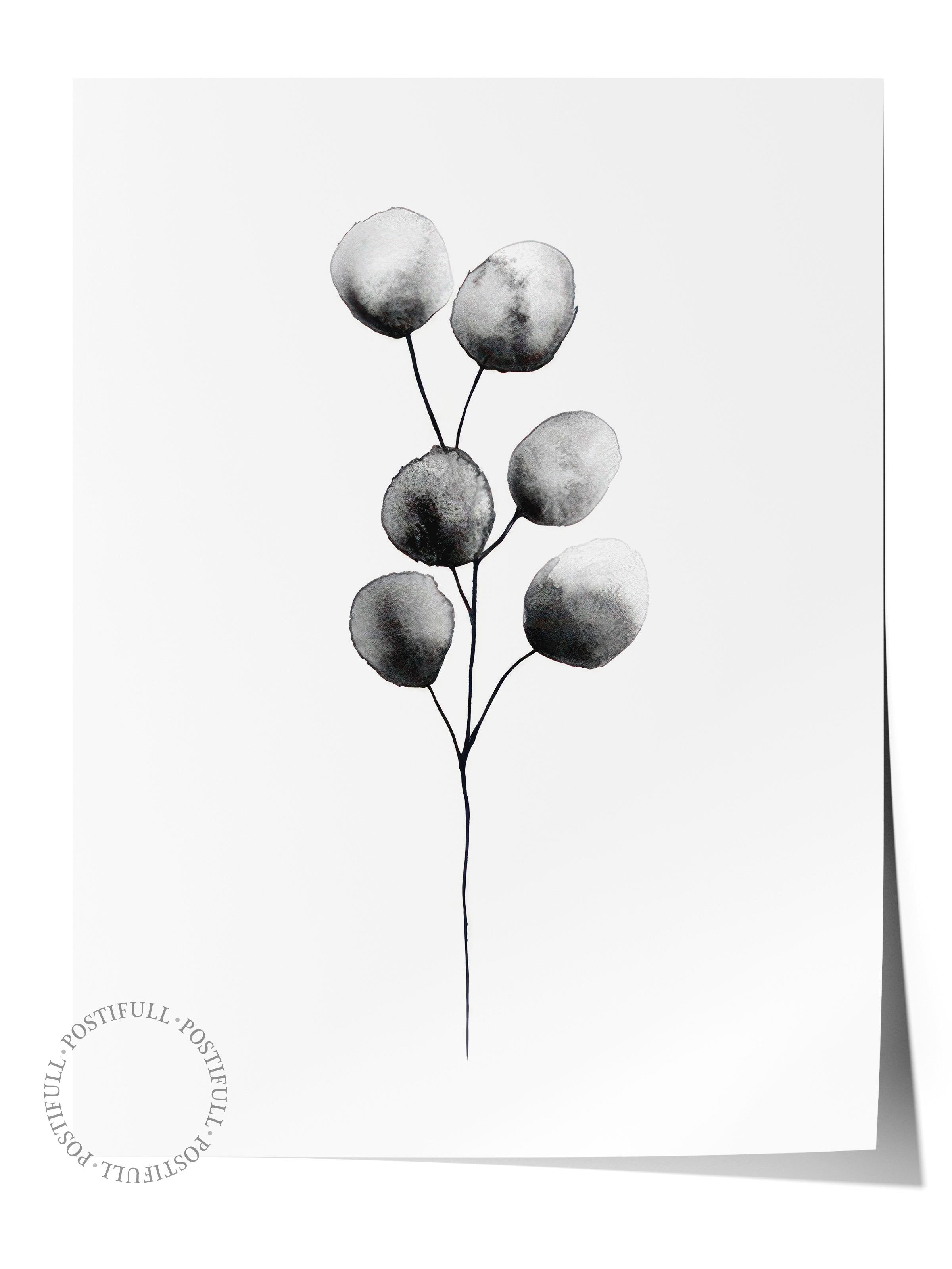 Eucalyptus Watercolour Poster, Dikey Duvar Tablosu Comfort Serisi NO:108519