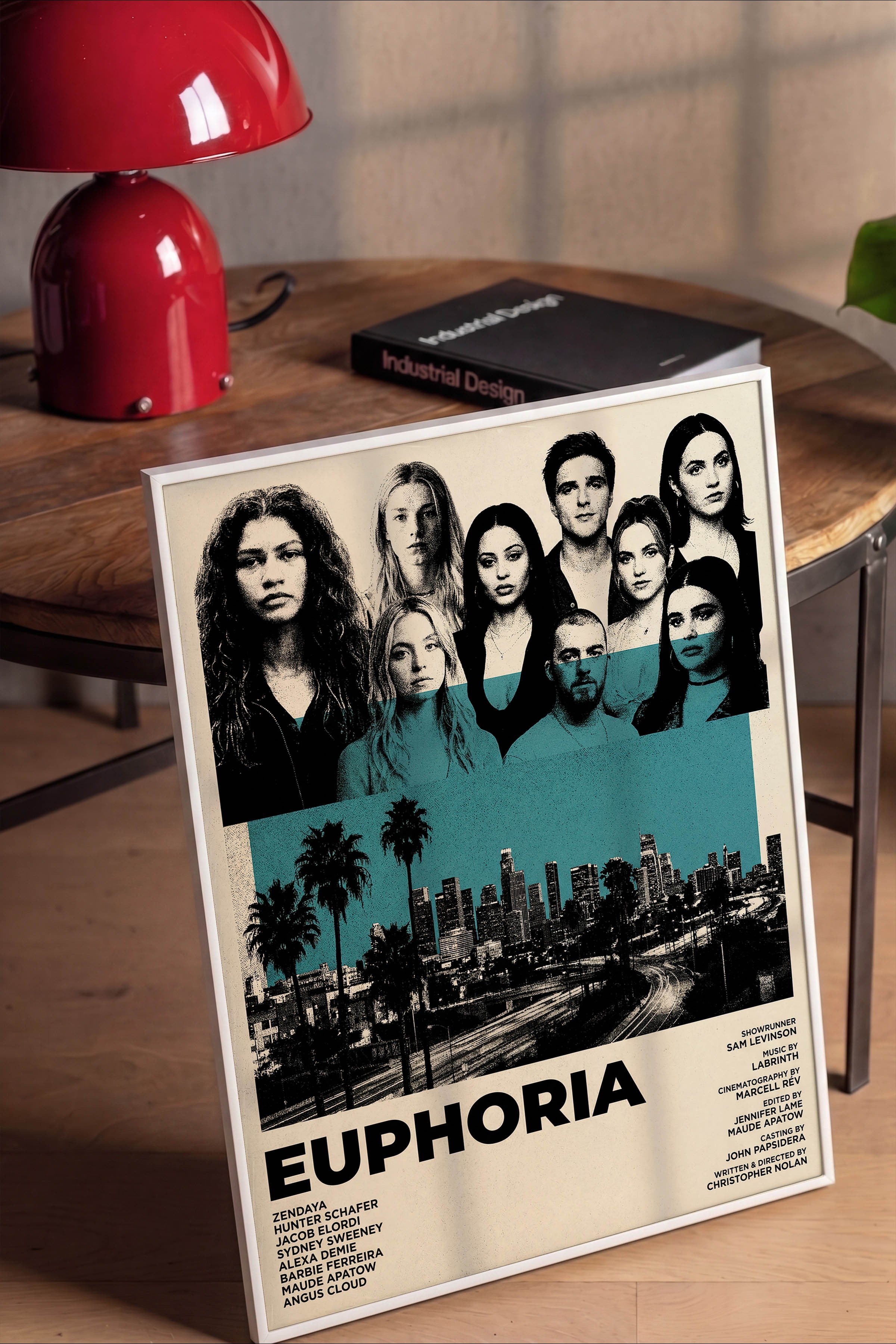 Euphoria Beyaz Çerçeveli Poster, Sinema ve Dizi Tablo, Film Dizi Afişleri NO:112791
