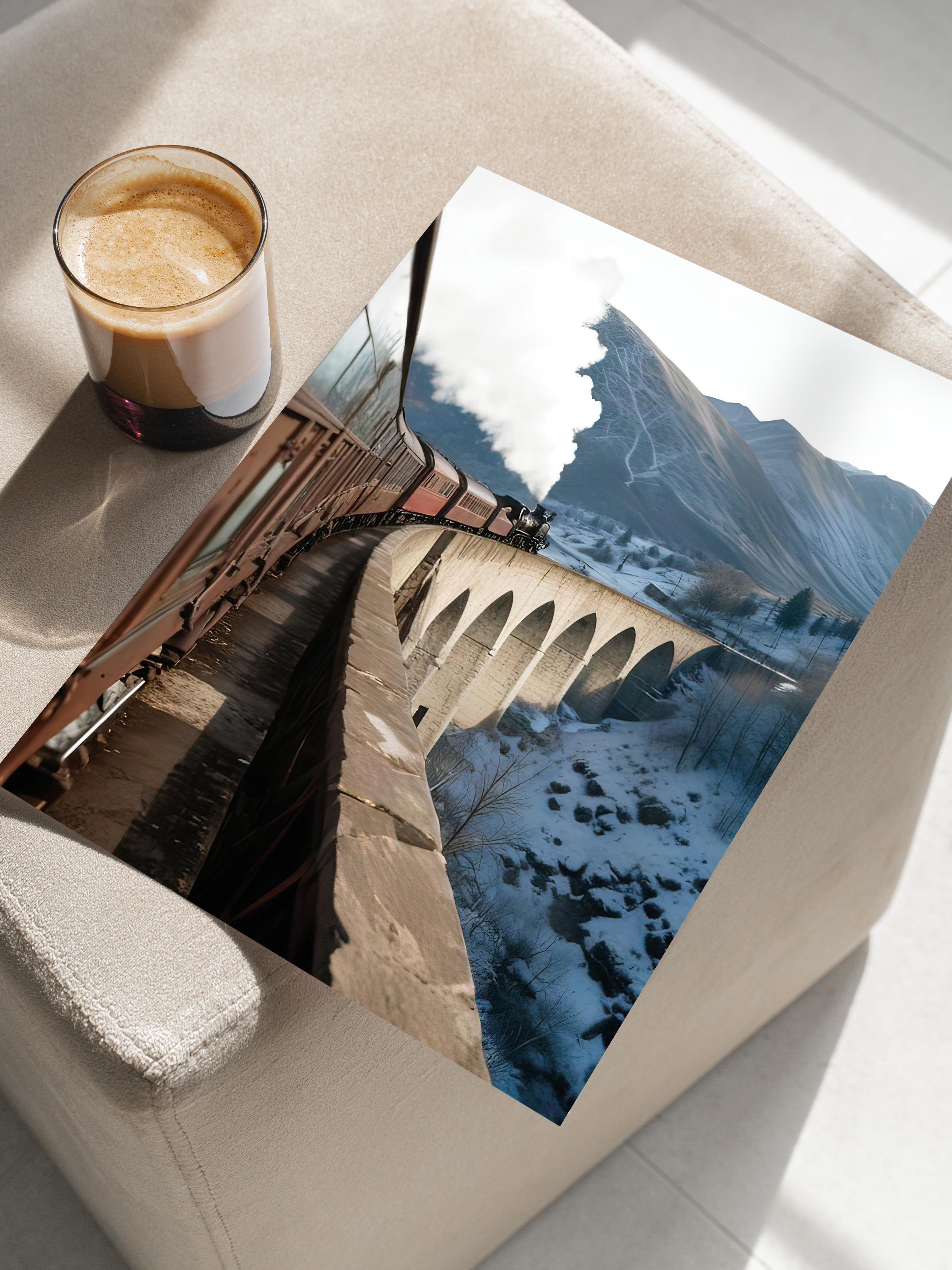 Express Train Poster, Çerçevesiz Duvar Posteri, Dİkey Duvar Tablosu Comfort Serisi NO:108287