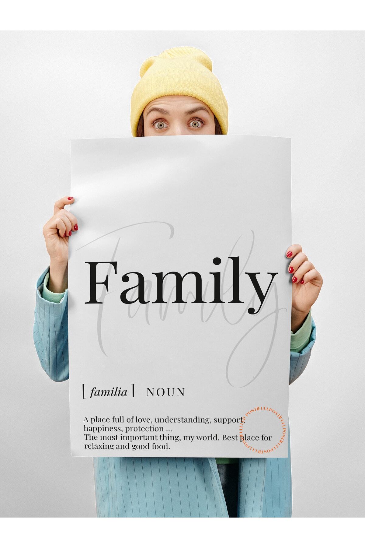 Family - Aile Tasarım Yazılı Tablo Poster - Çerçevesiz Tablo - Estetik Poster - Duvar Dekoru