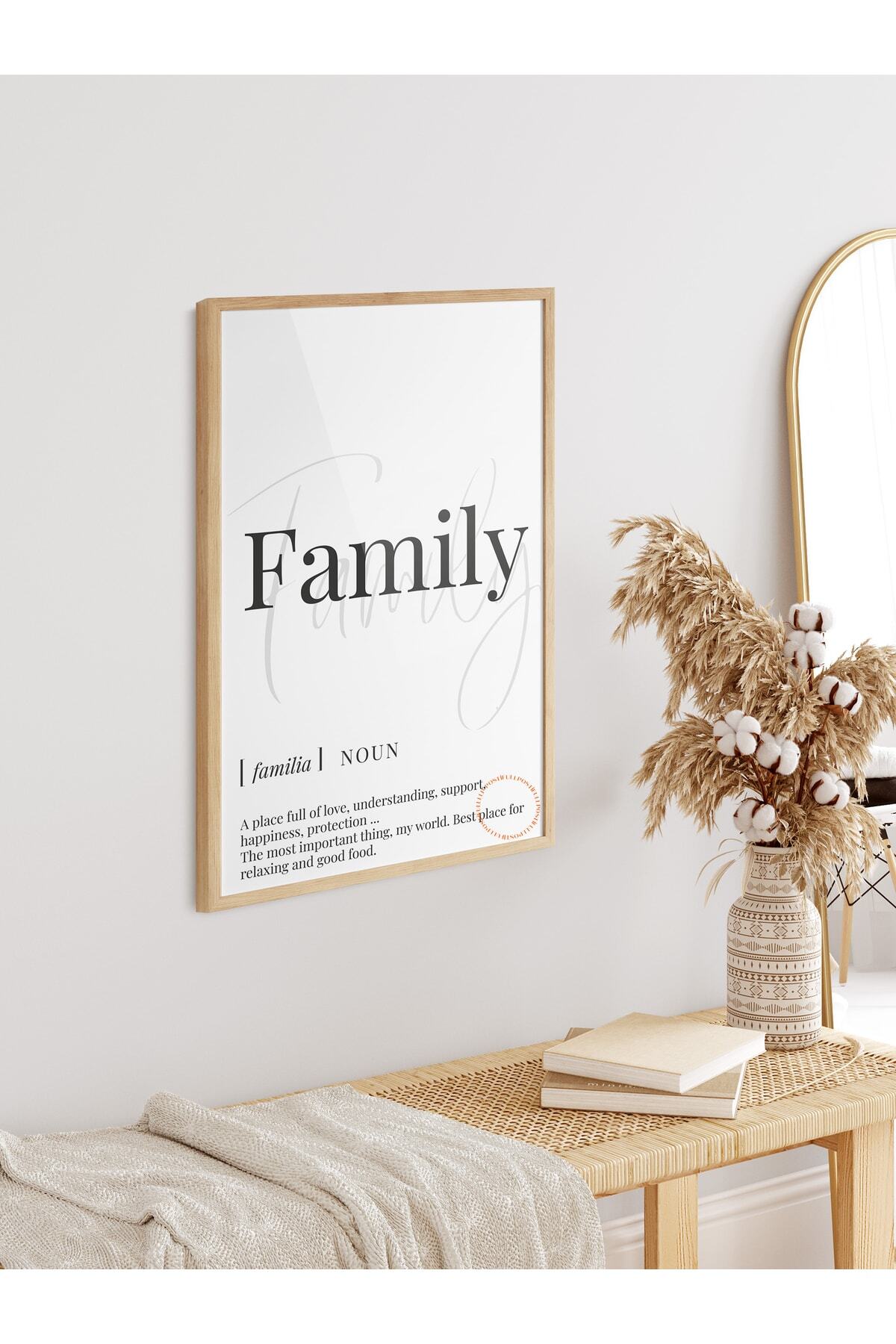 Family - Aile Tasarım Yazılı Tablo Poster - Çerçevesiz Tablo - Estetik Poster - Duvar Dekoru
