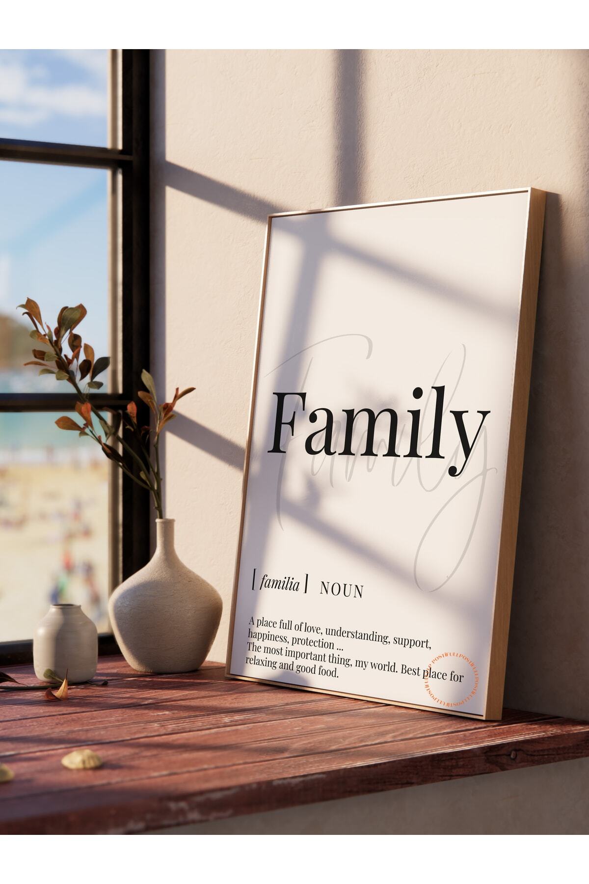 Family - Aile Tasarım Yazılı Tablo Poster - Çerçevesiz Tablo - Estetik Poster - Duvar Dekoru