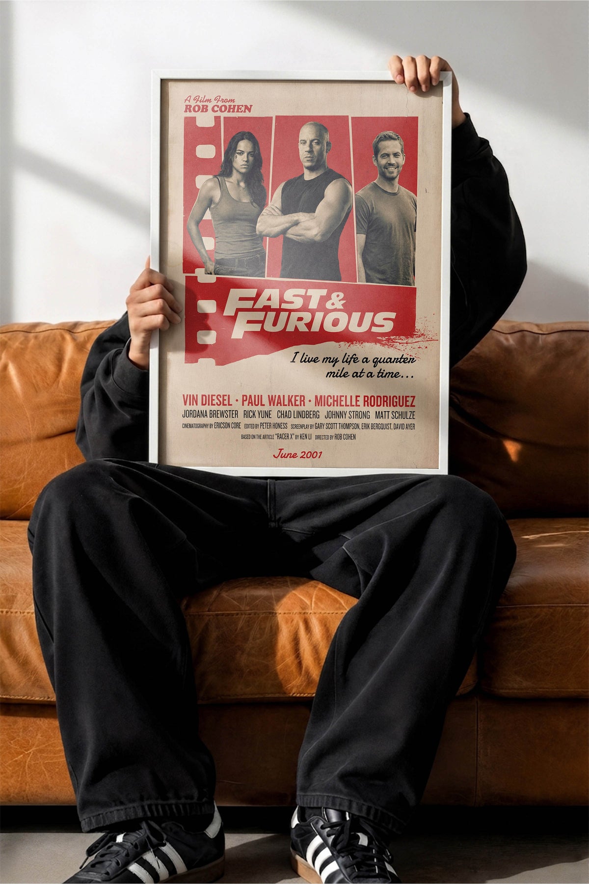 Fast & Furious Beyaz Çerçeveli Poster, Sinema ve Dizi Tablo, Film Dizi Afişleri NO:112910