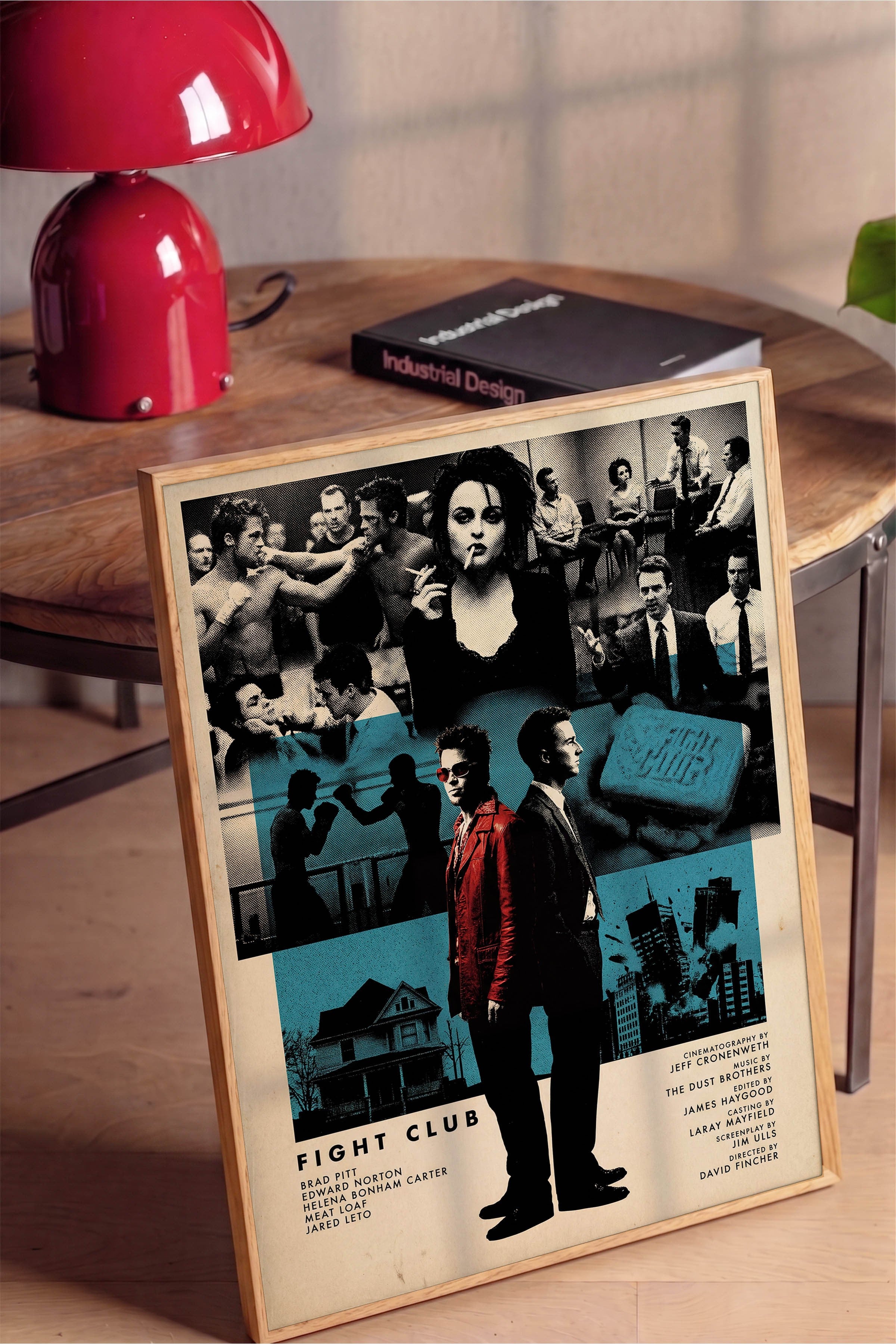 Fight Club Ahşap Çerçeveli Poster, Sinema ve Dizi Tablo, Film Dizi Afişleri NO:112822