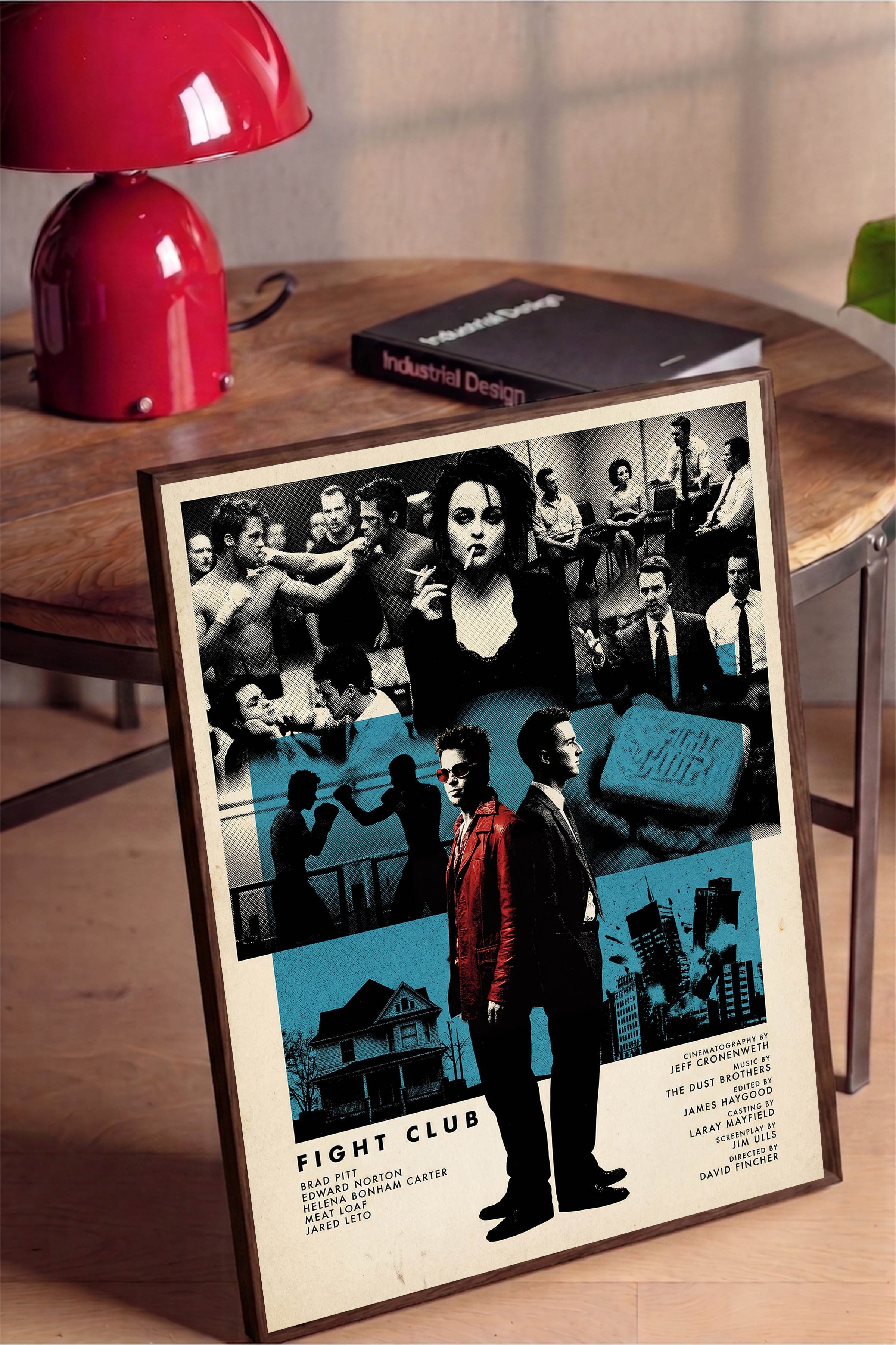 Fight Club Kahverengi Çerçeveli Poster, Sinema ve Dizi Tablo, Film Dizi Afişleri NO:112822