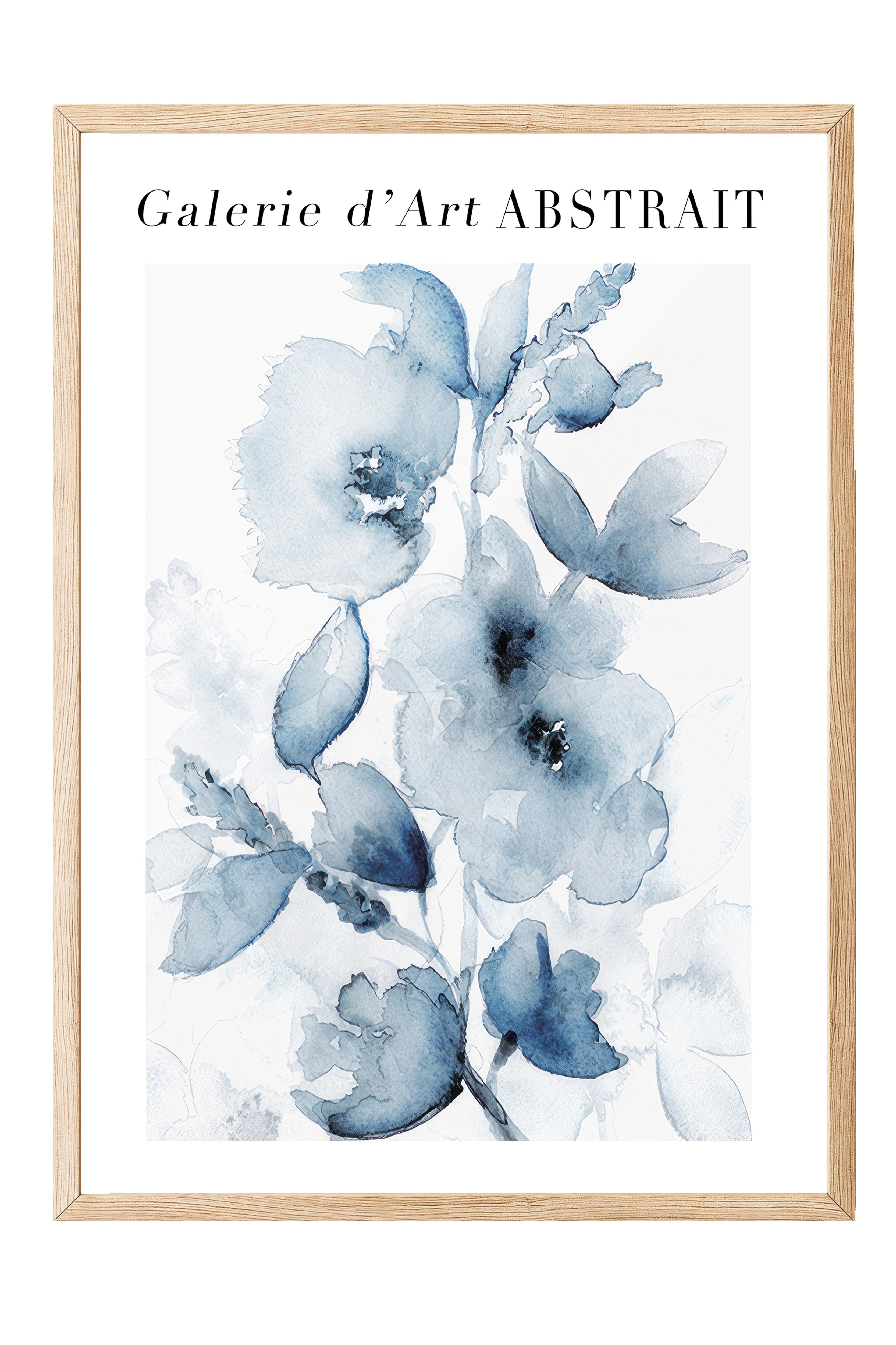 Fleurs Bleues No2 Çerçeveli Tablo, Ahşap Çerçeve ve Poster, Duvar Tablosu Comfort Serisi NO:108541