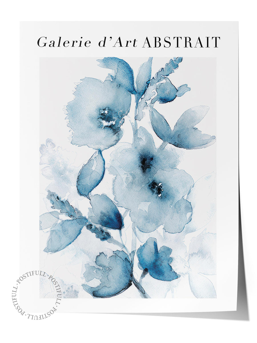 Fleurs Bleues No2 Poster, Çerçevesiz Duvar Posteri, Dikey Duvar Tablosu Comfort Serisi NO:108541