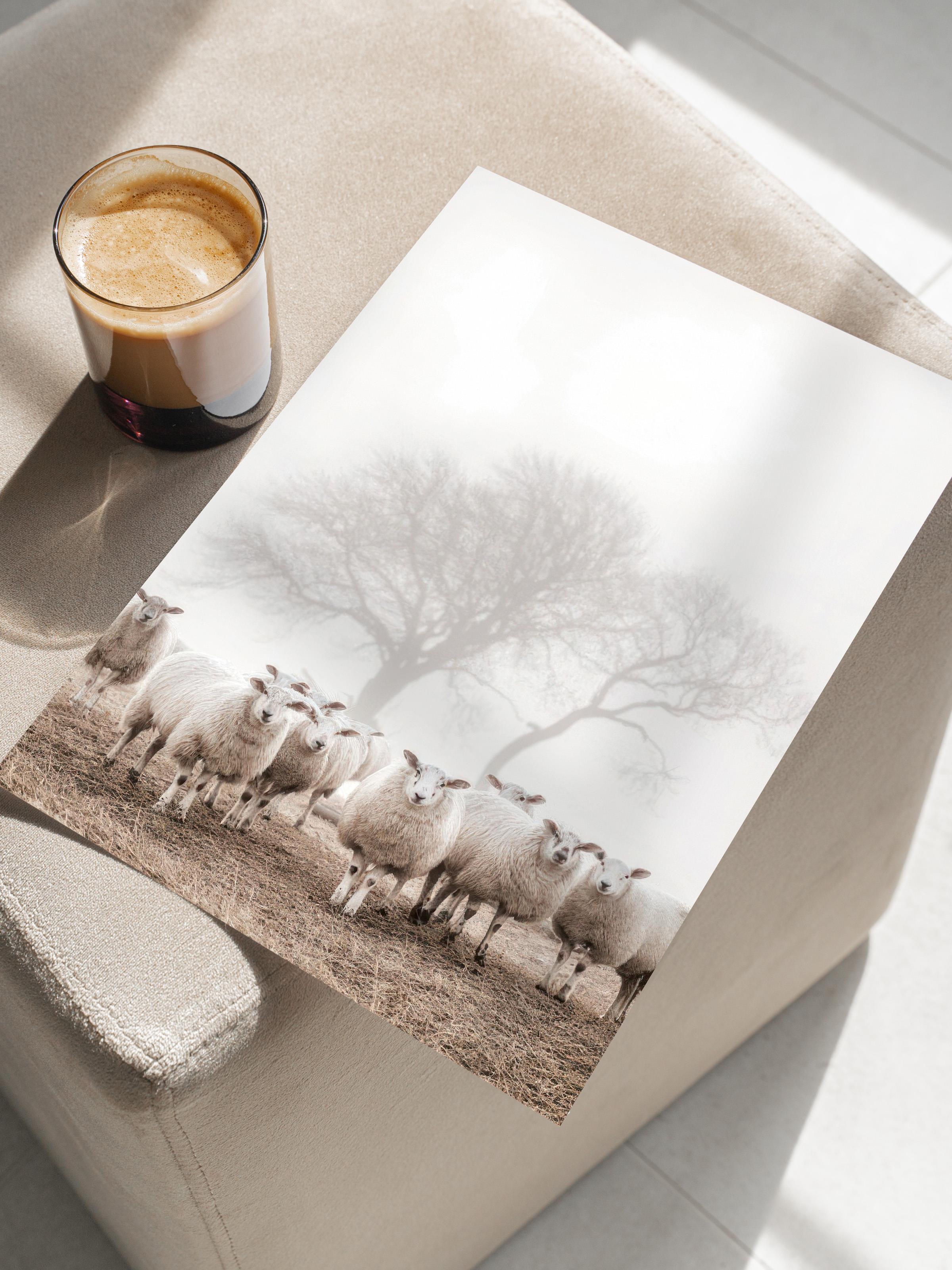 Flock of Sheep Poster, Çerçevesiz Duvar Posteri, Dikey Duvar Tablosu Comfort Serisi NO:108505