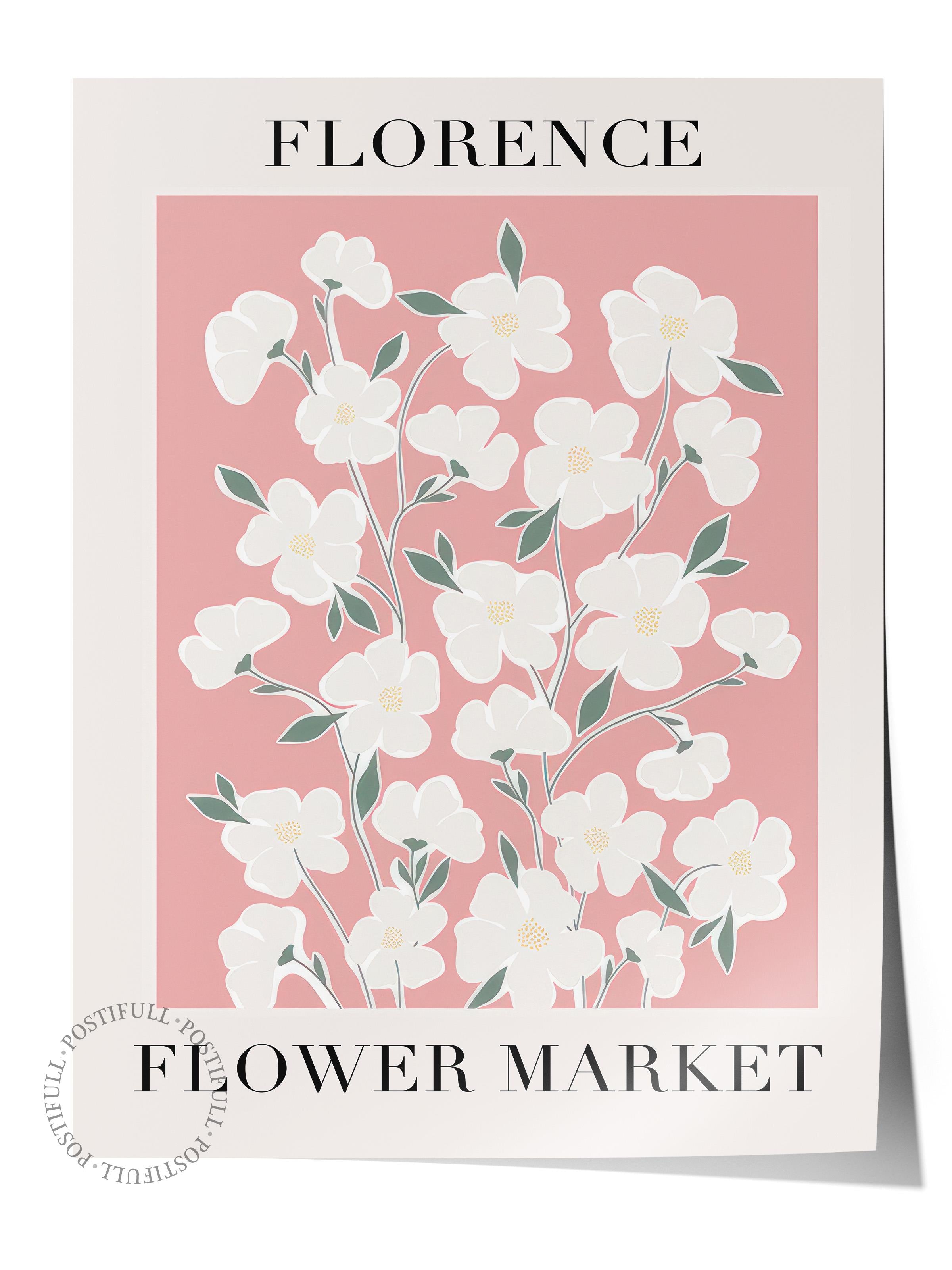 Flower Market Poster, Çerçevesiz Duvar Posteri, Dikey Duvar Tablosu Comfort Serisi NO:108534