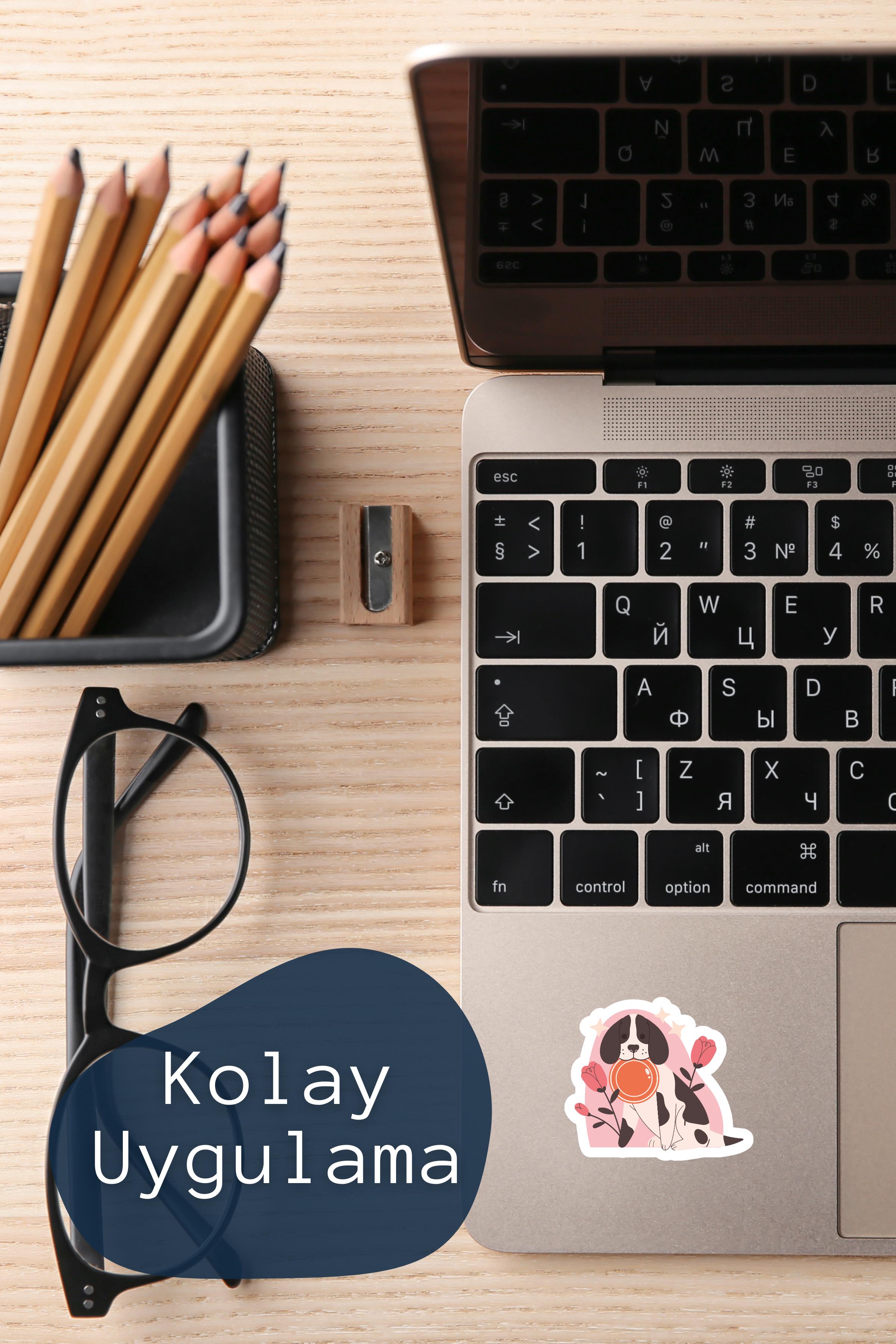 Flowers Temalı Sticker ve Etiket Seti - Orta Boy - Su Geçirmez, Kalın Yapışkanlı Sticker Seti