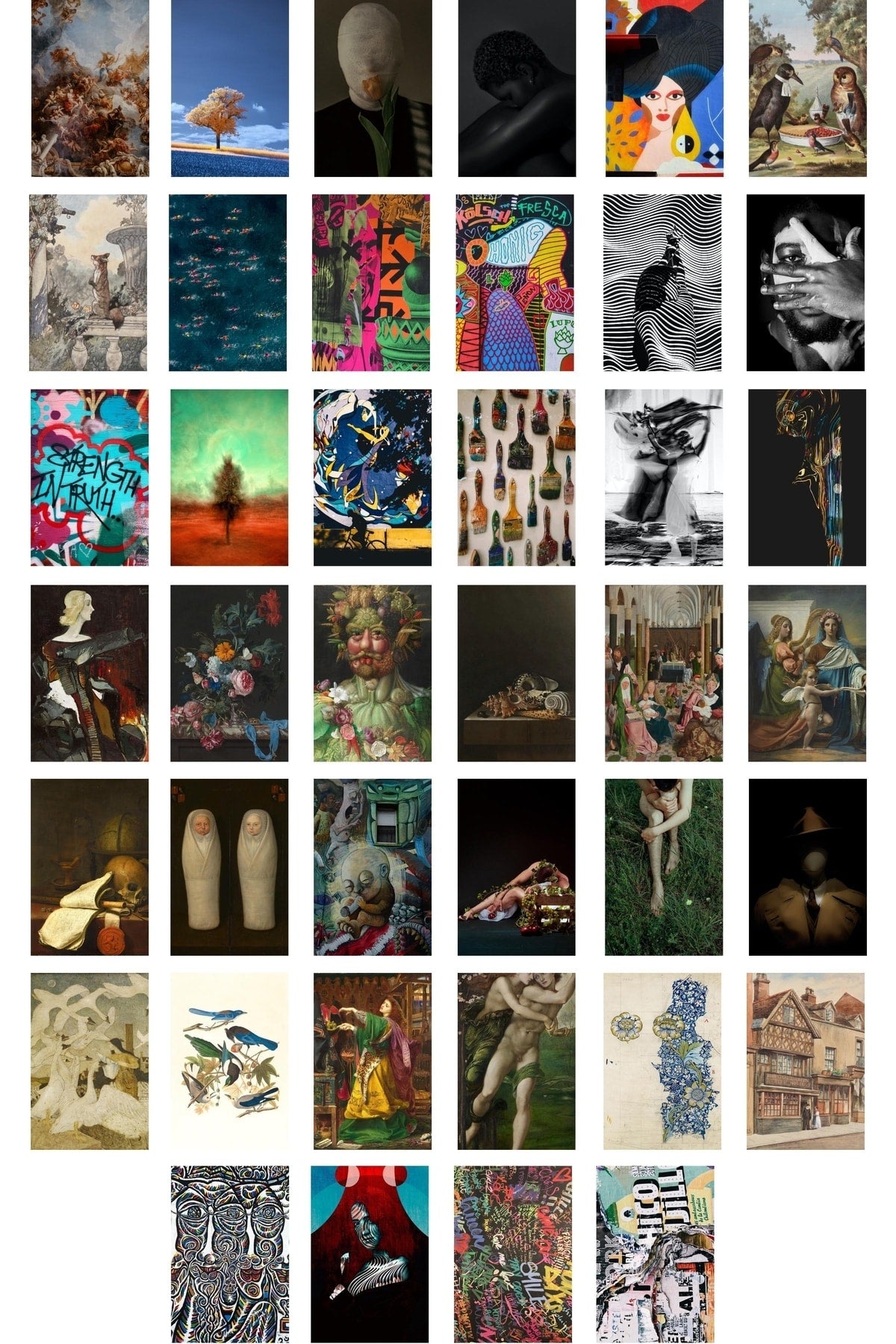 Fotoğraf Sanatı Kolaj Poster Seti - Kolaj Seti - Stiker Bant Hediyeli - 40 Adet 10*15cm - Kutulu Set