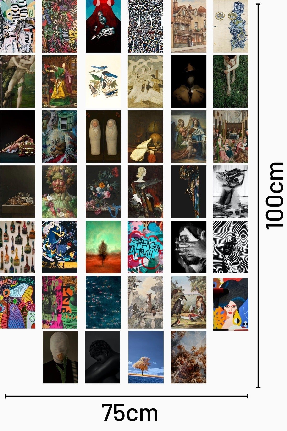 Fotoğraf Sanatı Kolaj Poster Seti - Kolaj Seti - Stiker Bant Hediyeli - 40 Adet 10*15cm - Kutulu Set