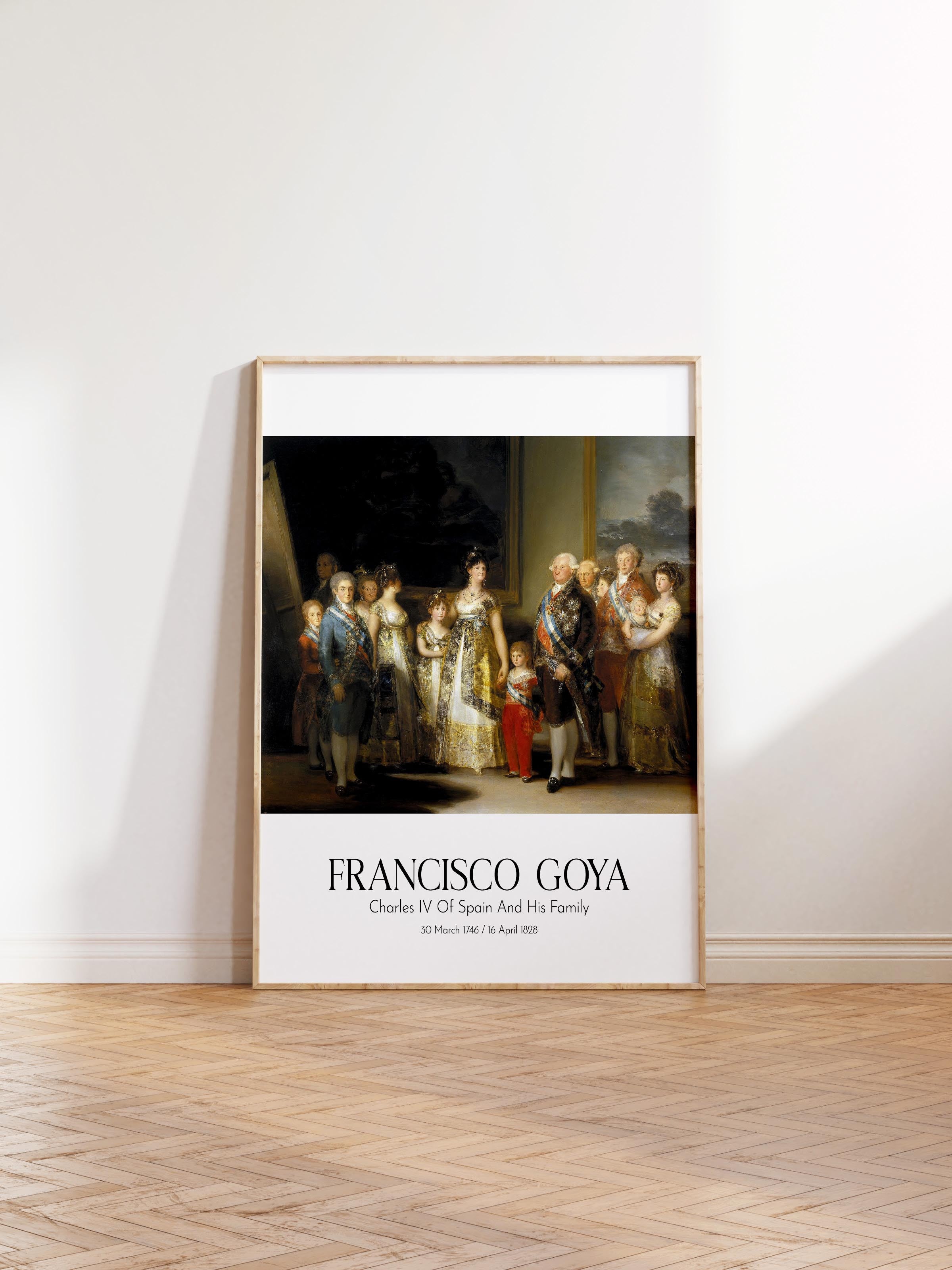 Francisco Goya - Charles Iv Of Spain And His Family, Ahşap Çerçeveli Tablo, Sanat Serisi NO:111844