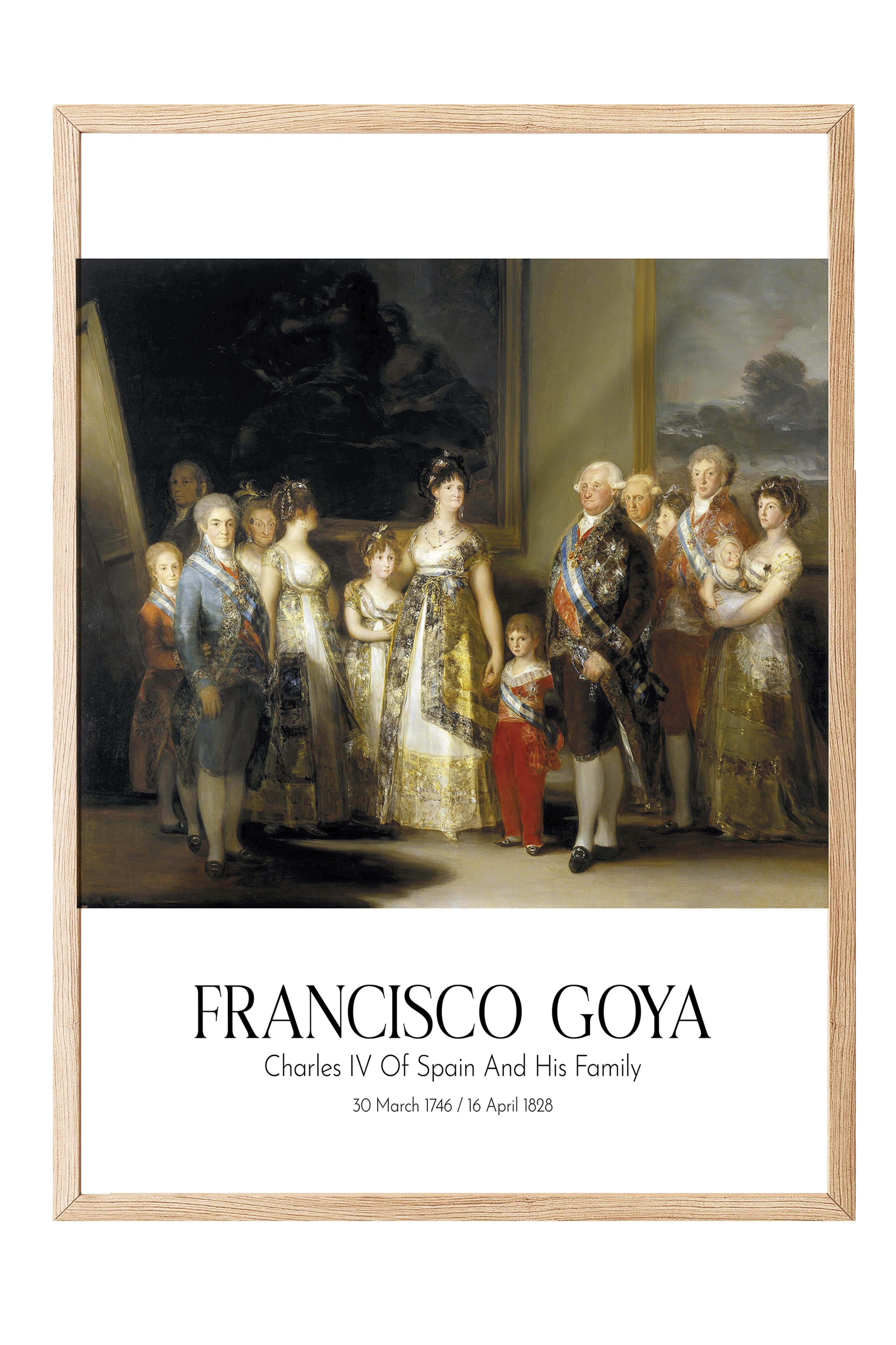 Francisco Goya - Charles Iv Of Spain And His Family, Ahşap Çerçeveli Tablo, Sanat Serisi NO:111844