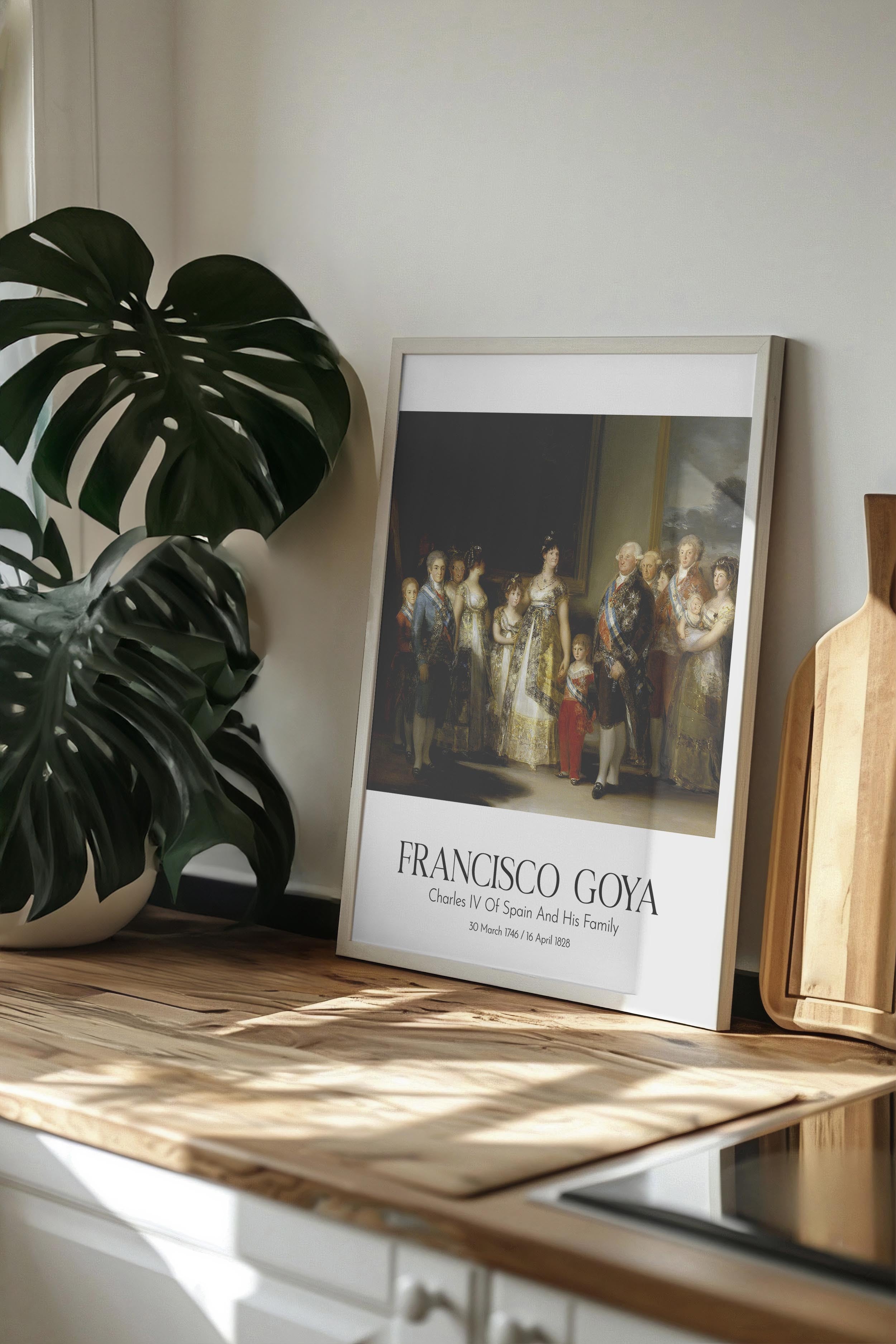 Francisco Goya - Charles Iv Of Spain And His Family, Beyaz Çerçeveli Tablo, Sanat Serisi NO:111844