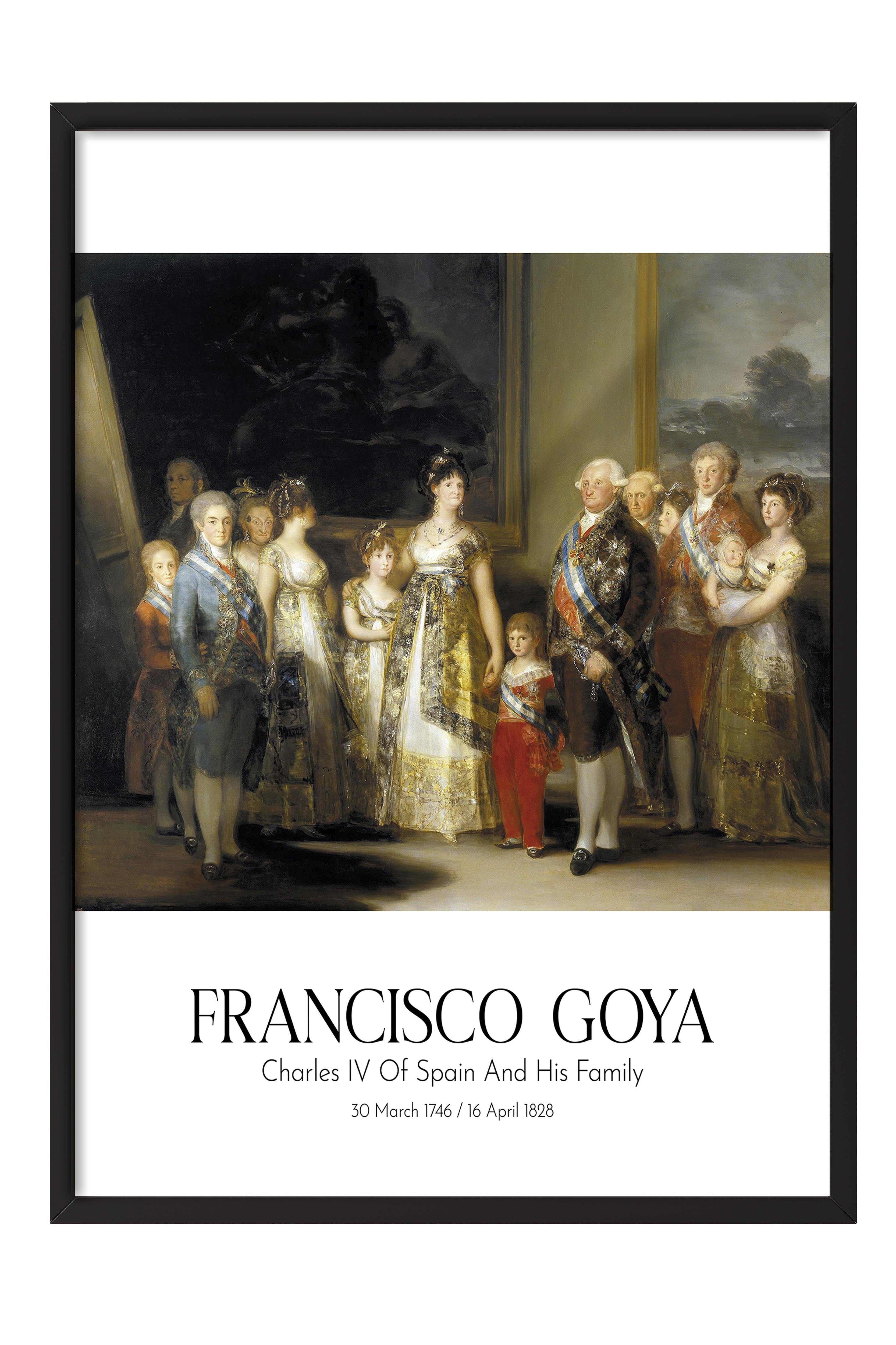 Francisco Goya - Charles Iv Of Spain And His Family, Siyah Çerçeveli Tablo, Sanat Serisi NO:111844