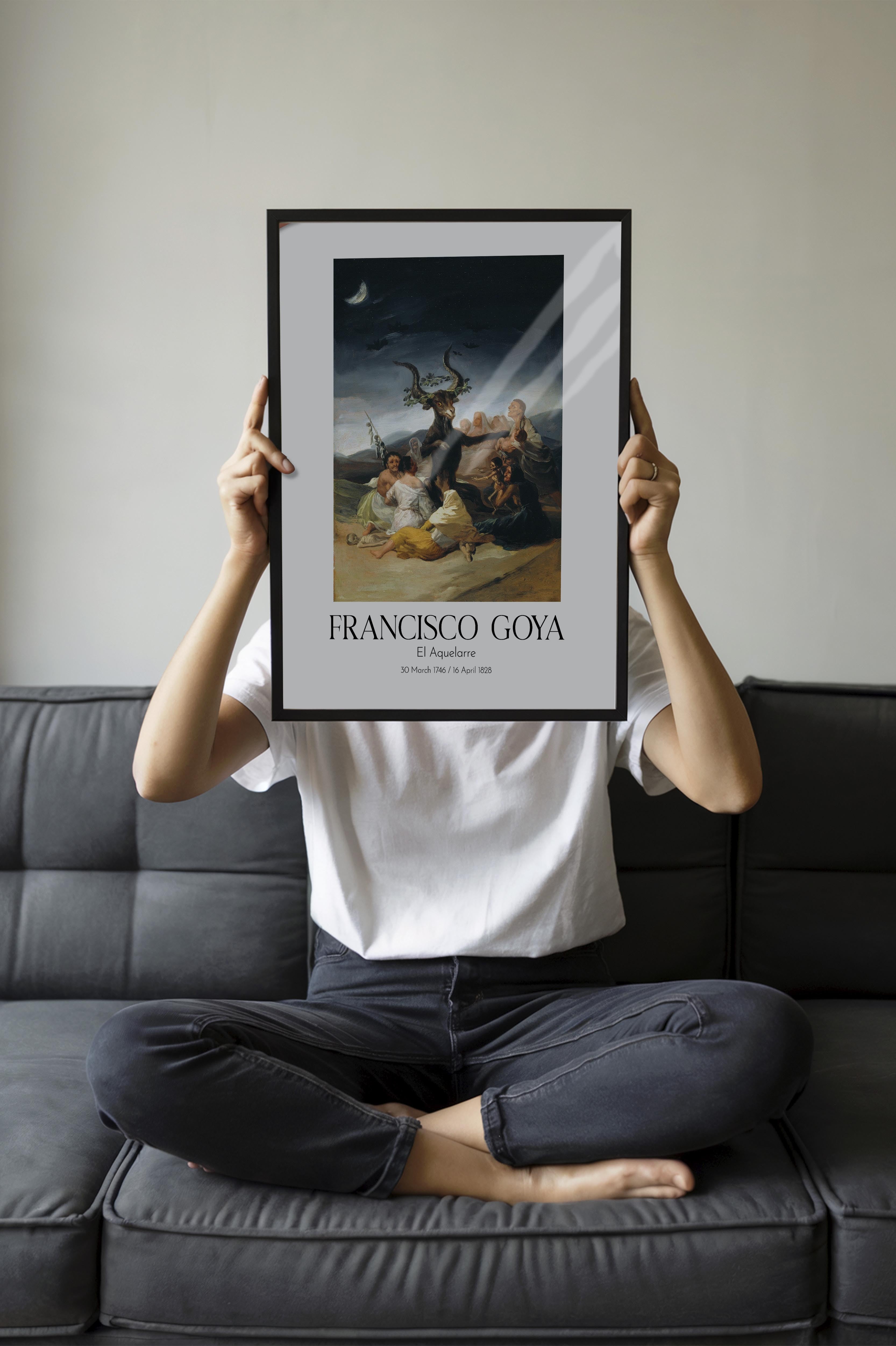 Francisco Goya - El Aquelarre, Siyah Çerçeveli Tablo, Sanat Serisi NO:111849
