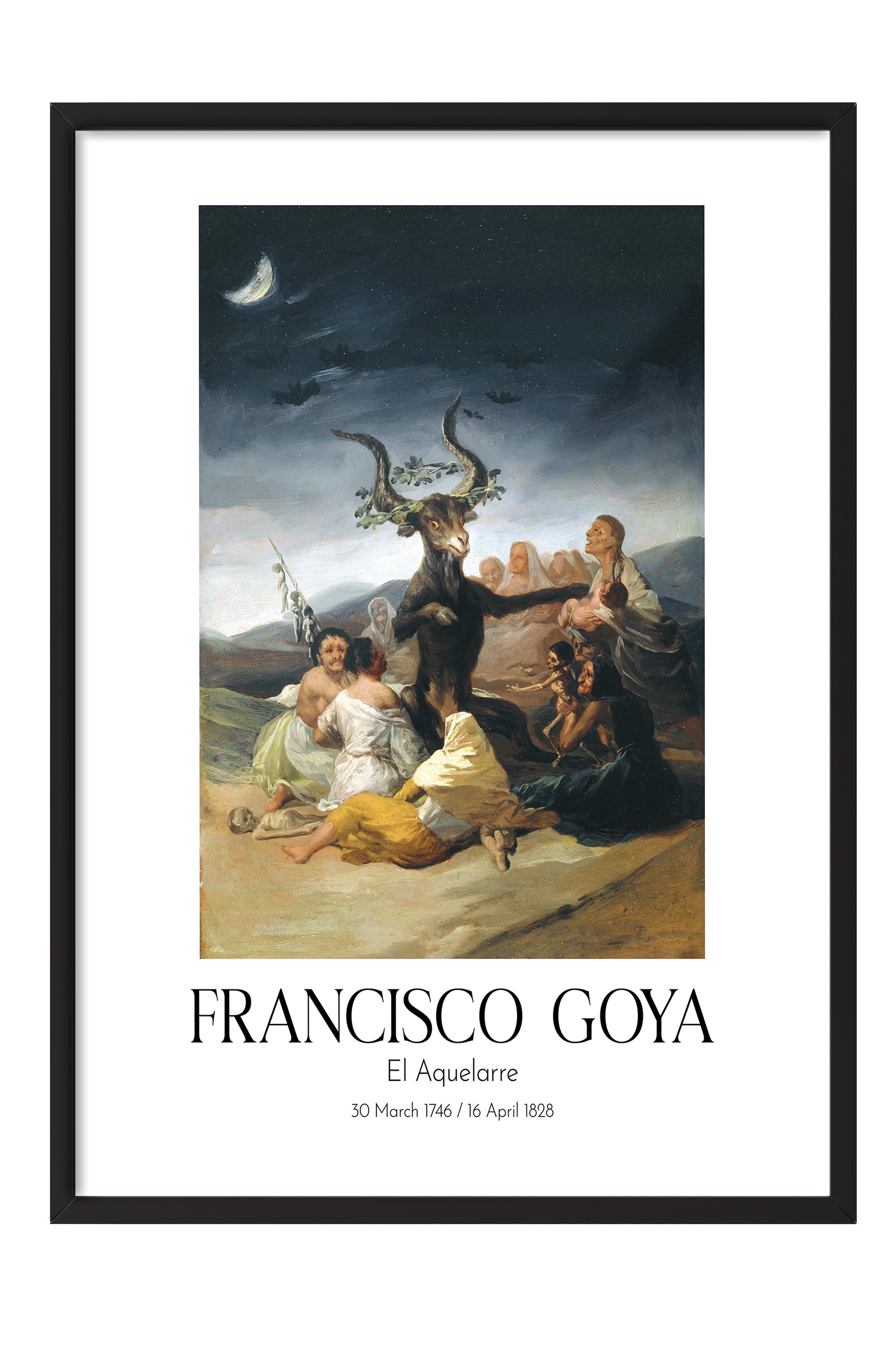 Francisco Goya - El Aquelarre, Siyah Çerçeveli Tablo, Sanat Serisi NO:111849
