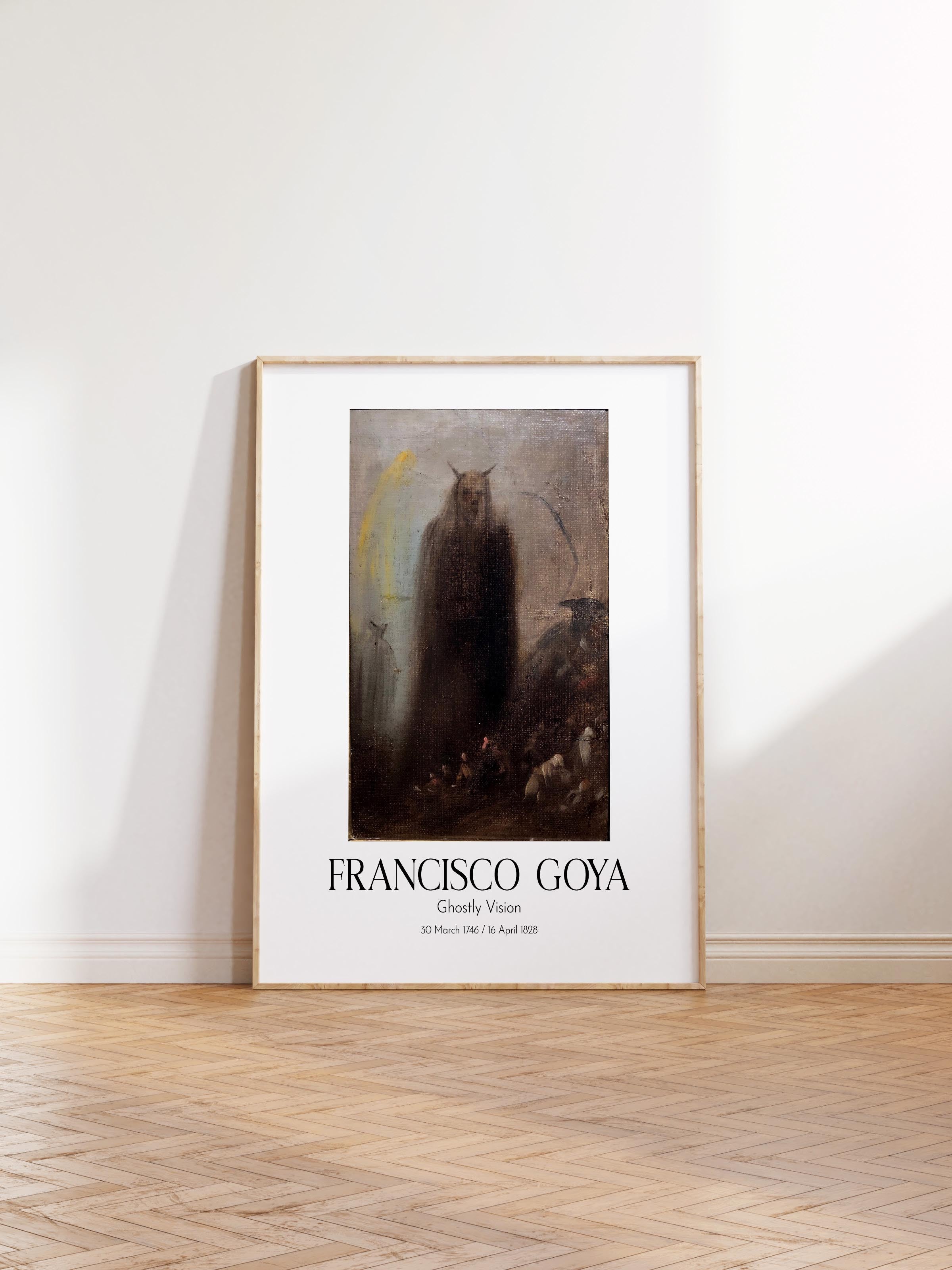 Francisco Goya - Ghostly Vision, Ahşap Çerçeveli Tablo, Sanat Serisi NO:111853
