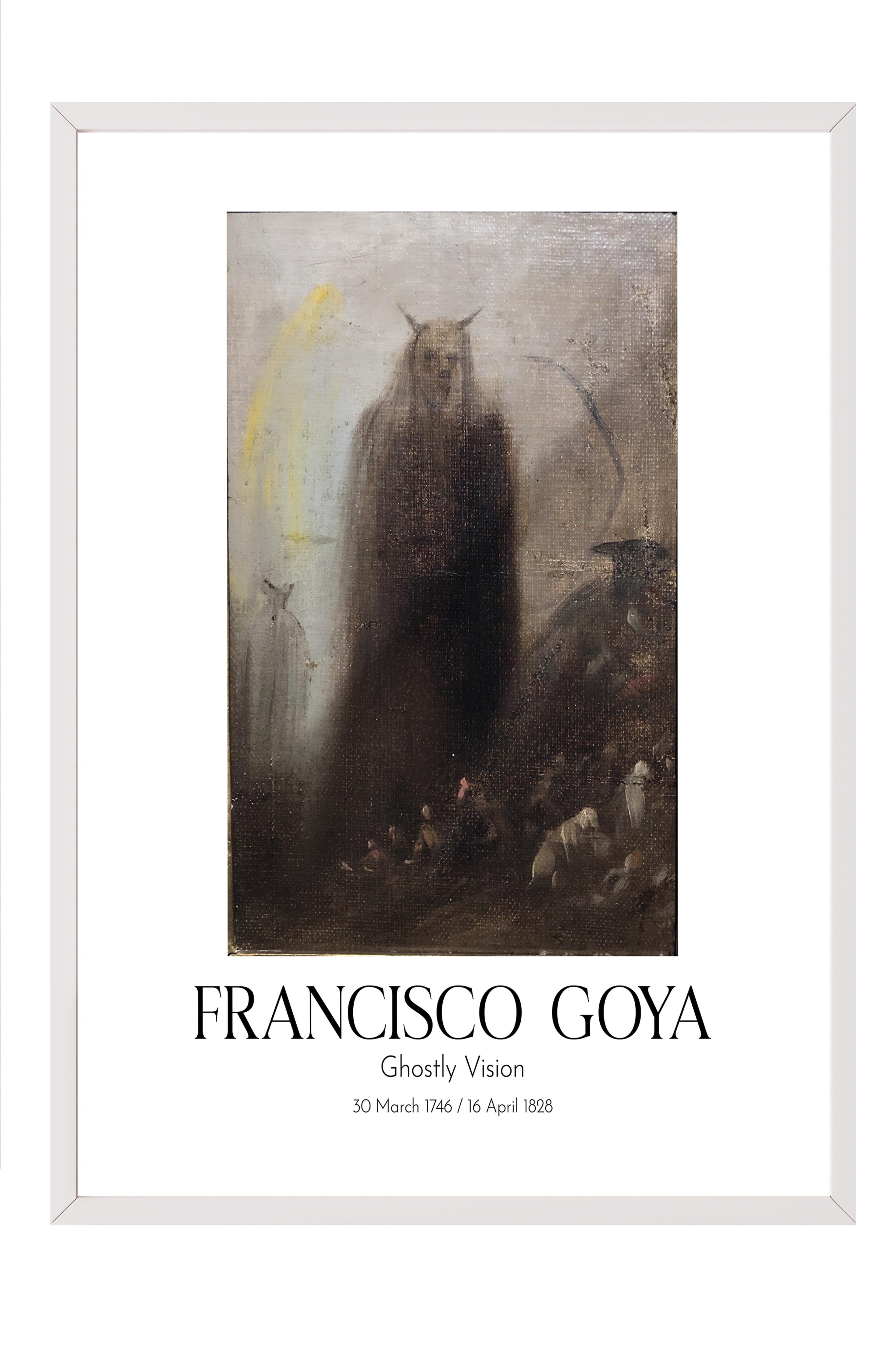 Francisco Goya - Ghostly Vision, Beyaz Çerçeveli Tablo, Sanat Serisi NO:111853