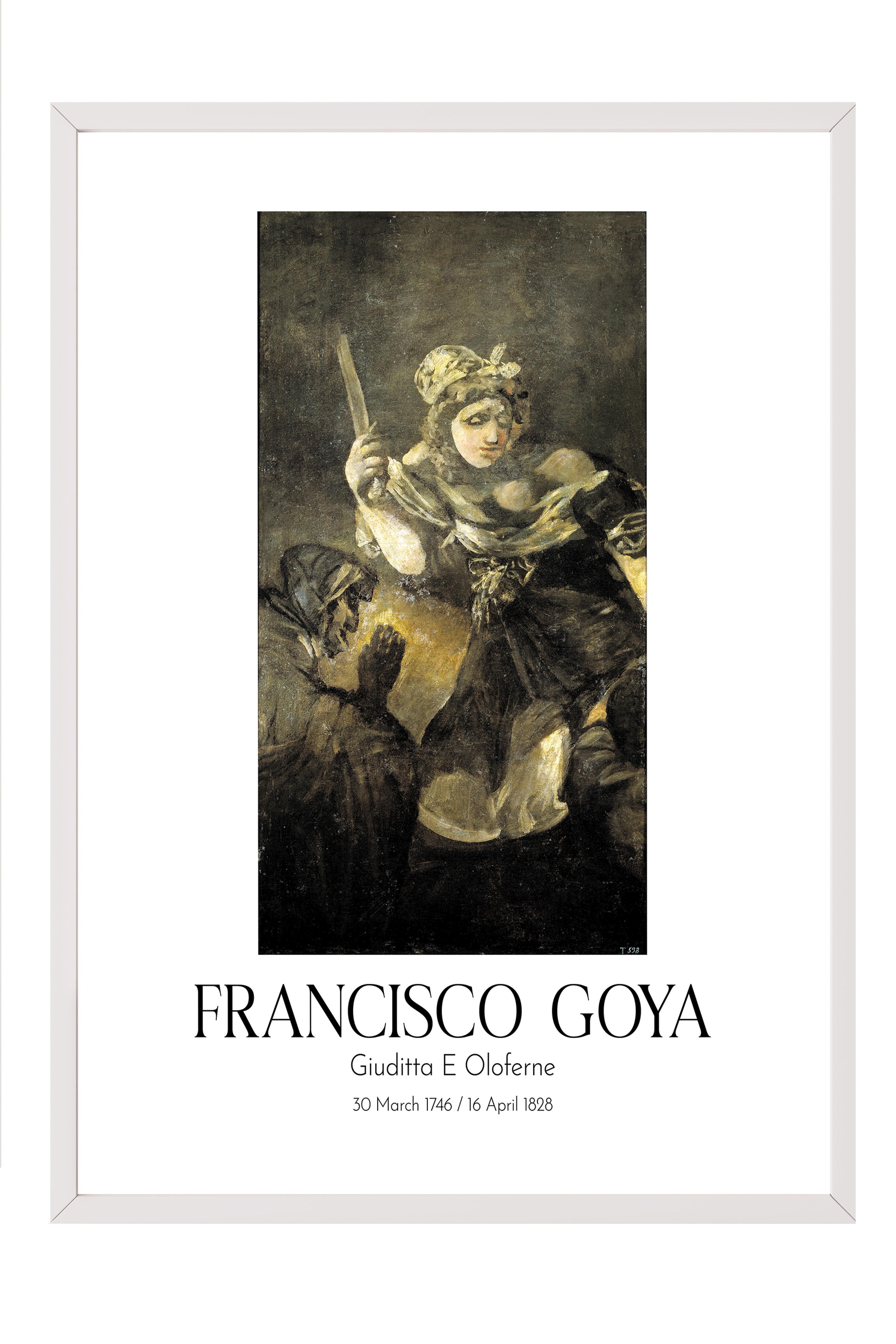 Francisco Goya - Giuditta E Oloferne, Beyaz Çerçeveli Tablo, Sanat Serisi NO:111854
